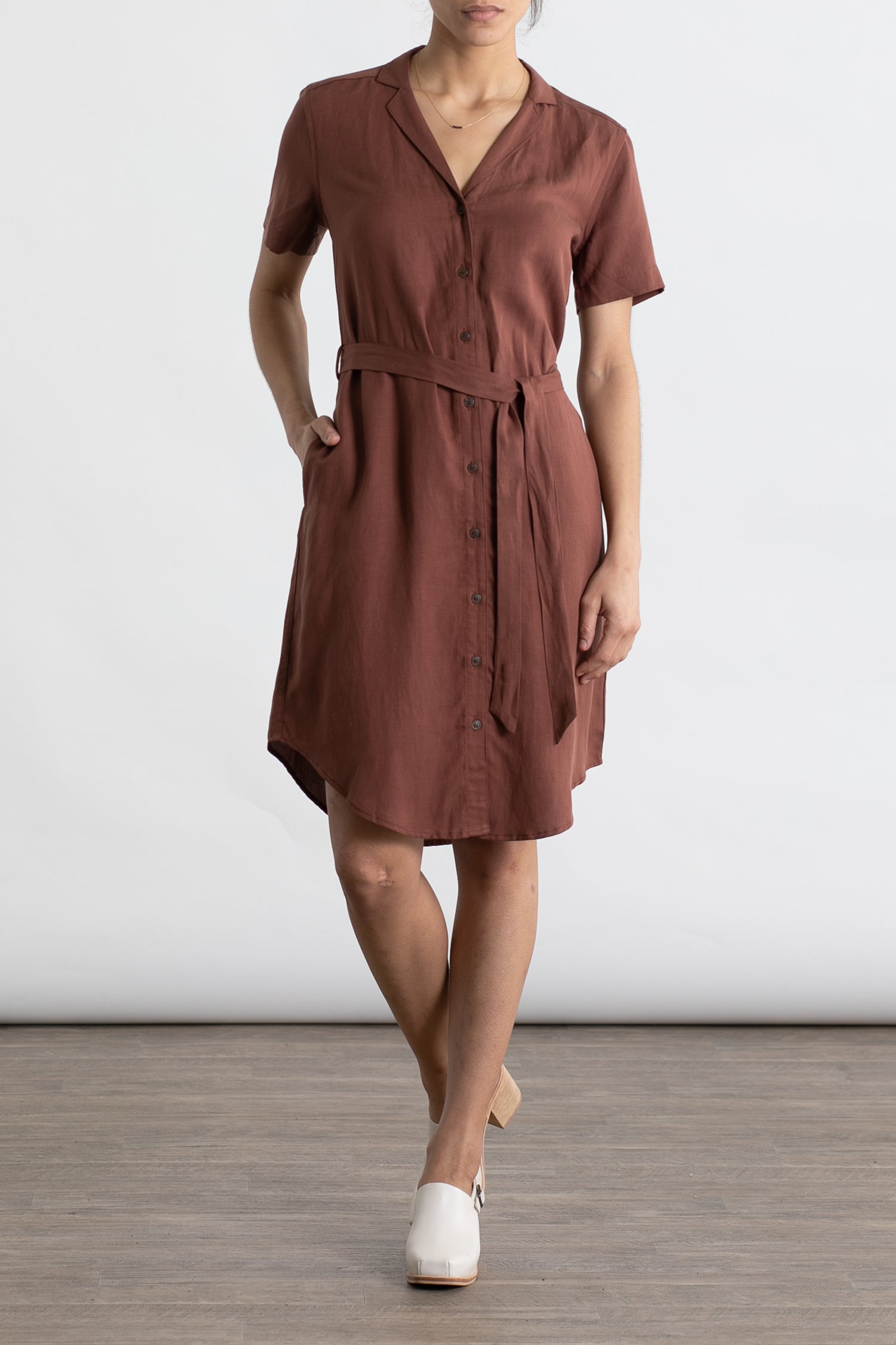 Sofia Shirt Dress / Copper