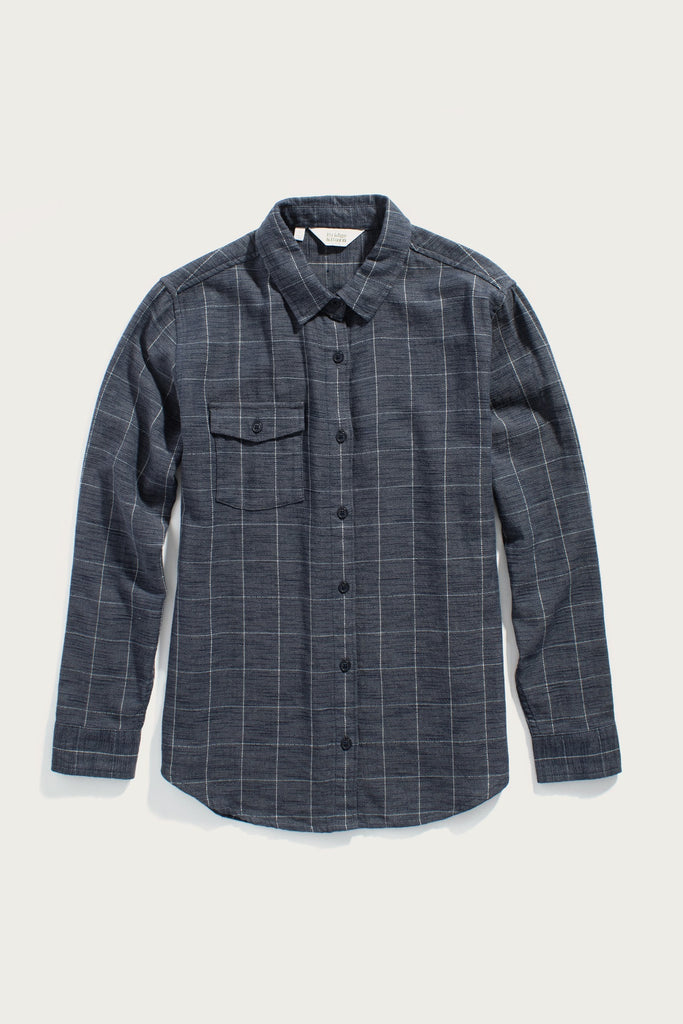 Bird Shirt / Slate Textured Windowpane