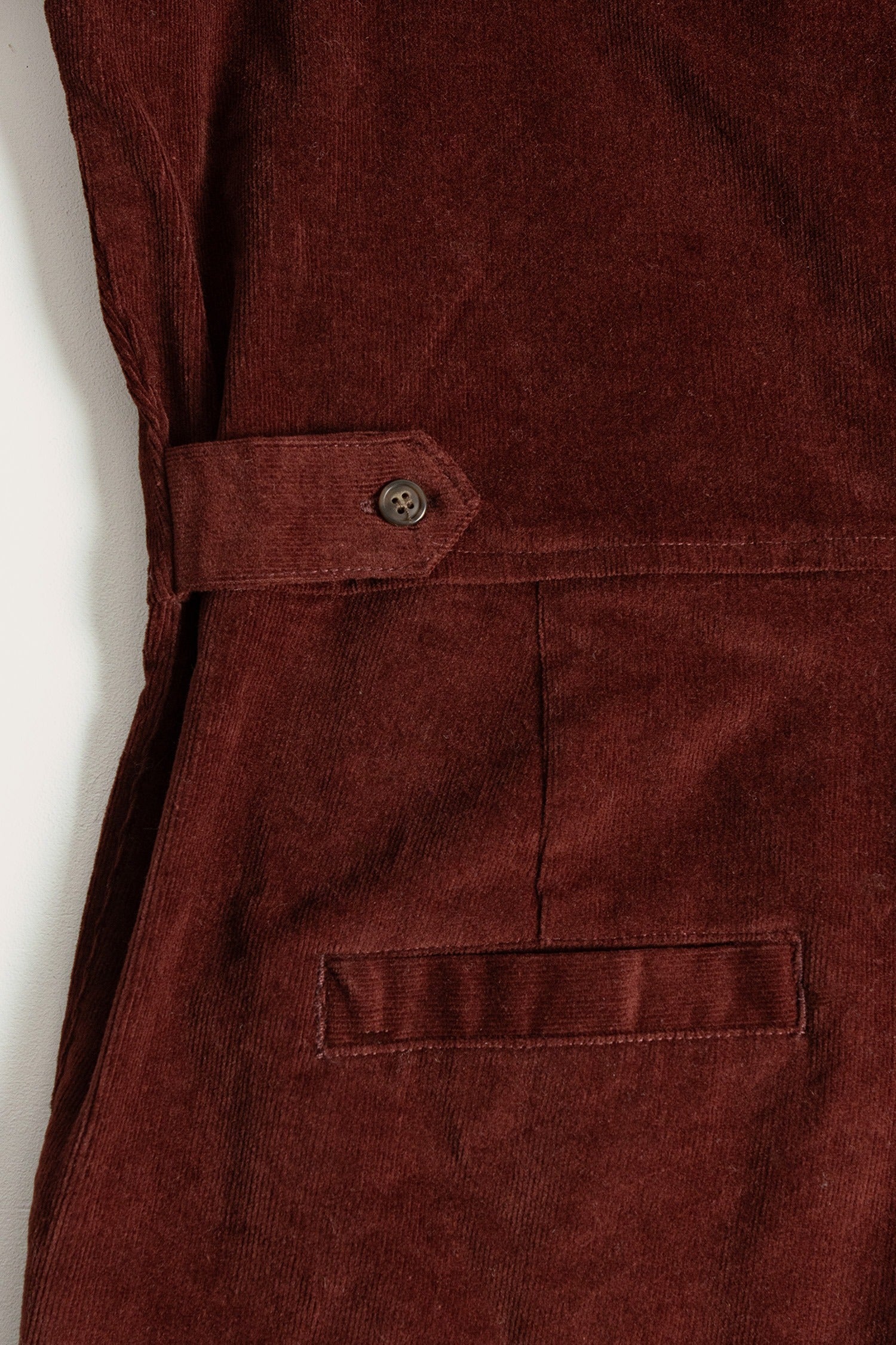 Faye Jumpsuit / Dark Red Pinwale