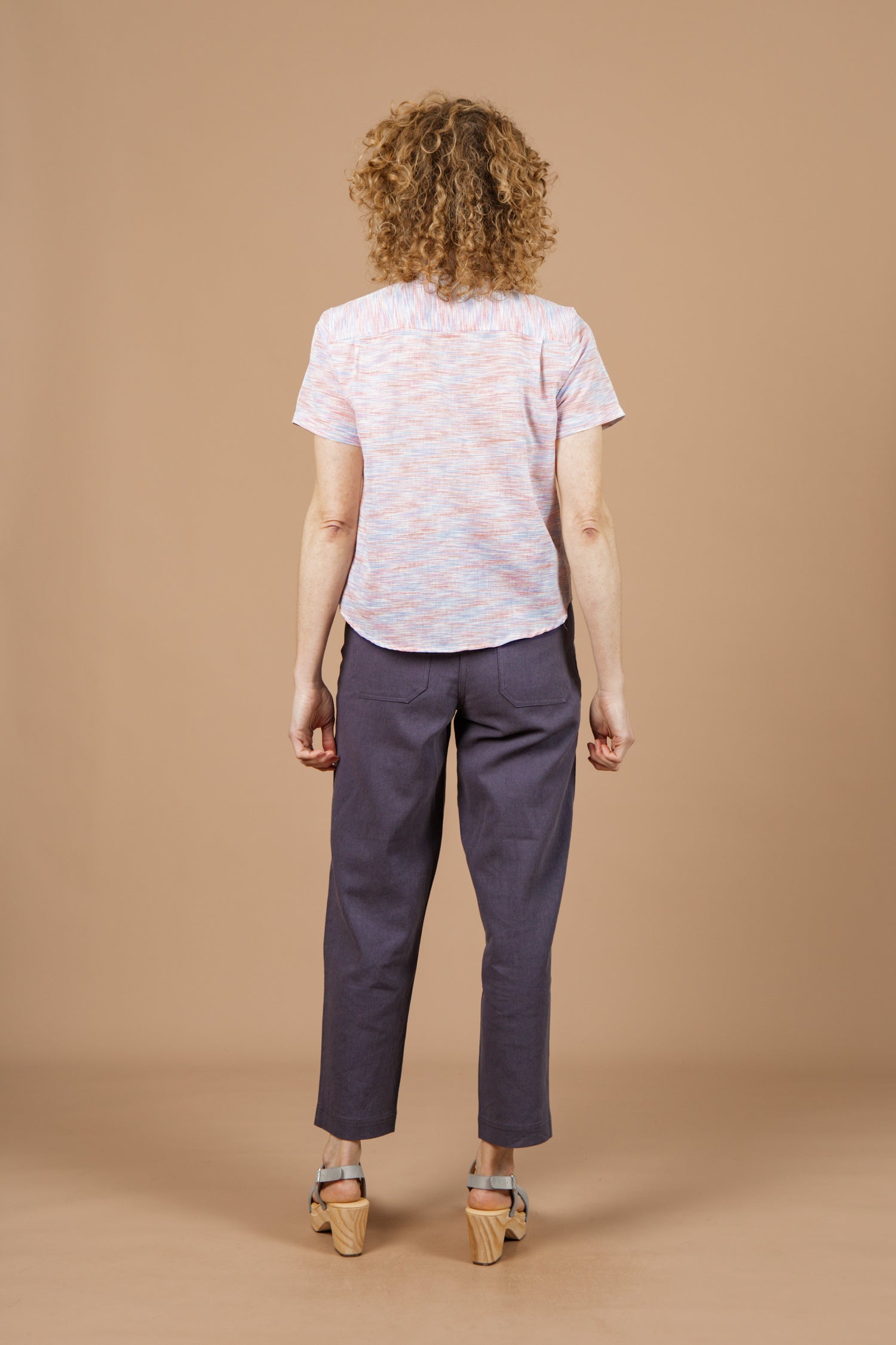 Greer Cropped Shirt / Candy Space Dye