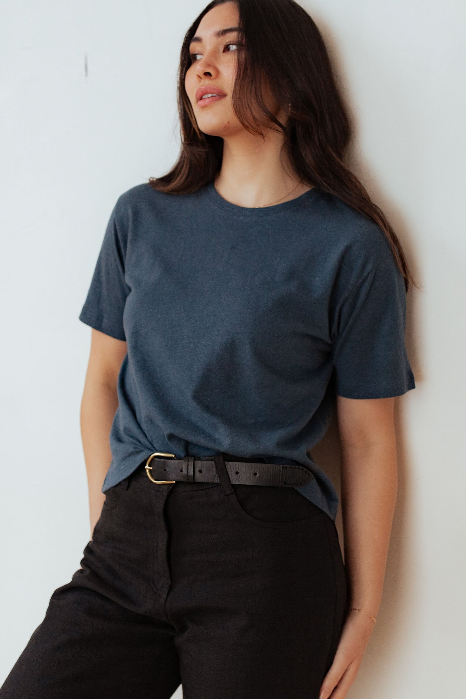 Organic Hemp Boxy Tee / Storm Blue