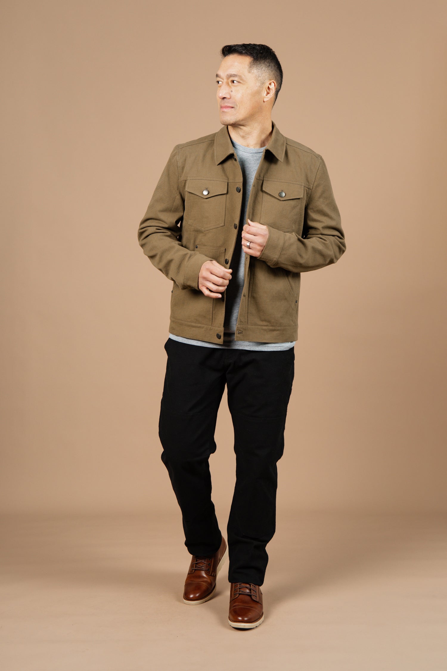 Burl Trucker Jacket / Warm Olive