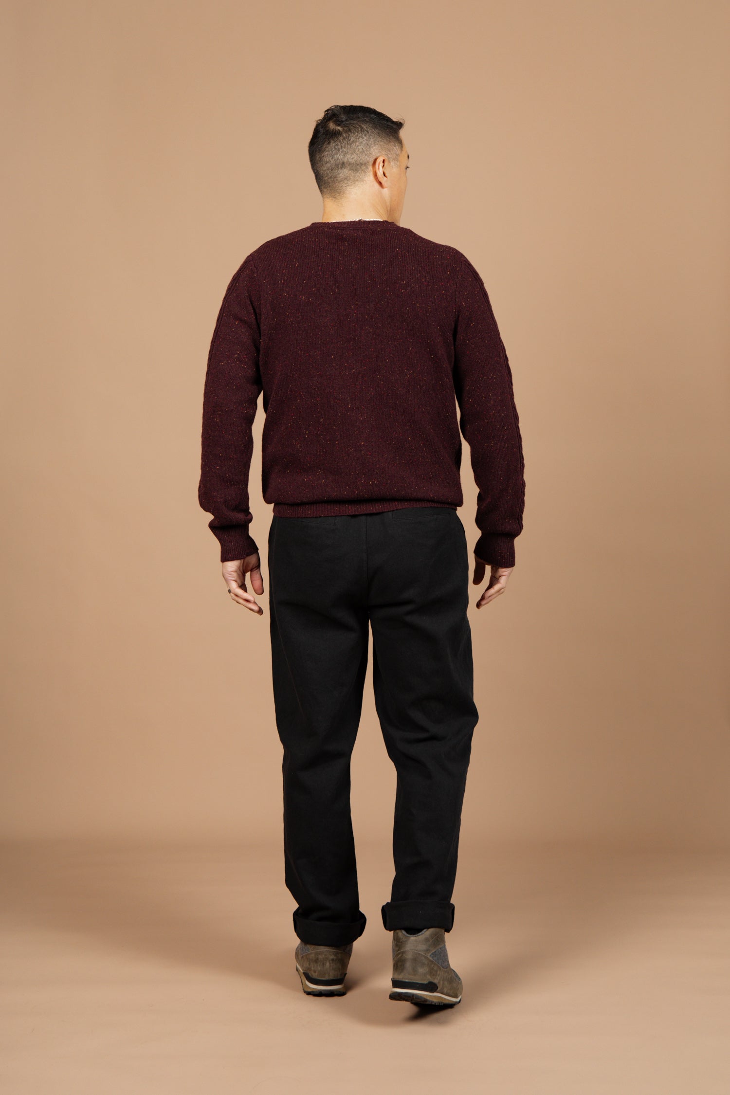 Hugo Sweater / Burgundy Donegal