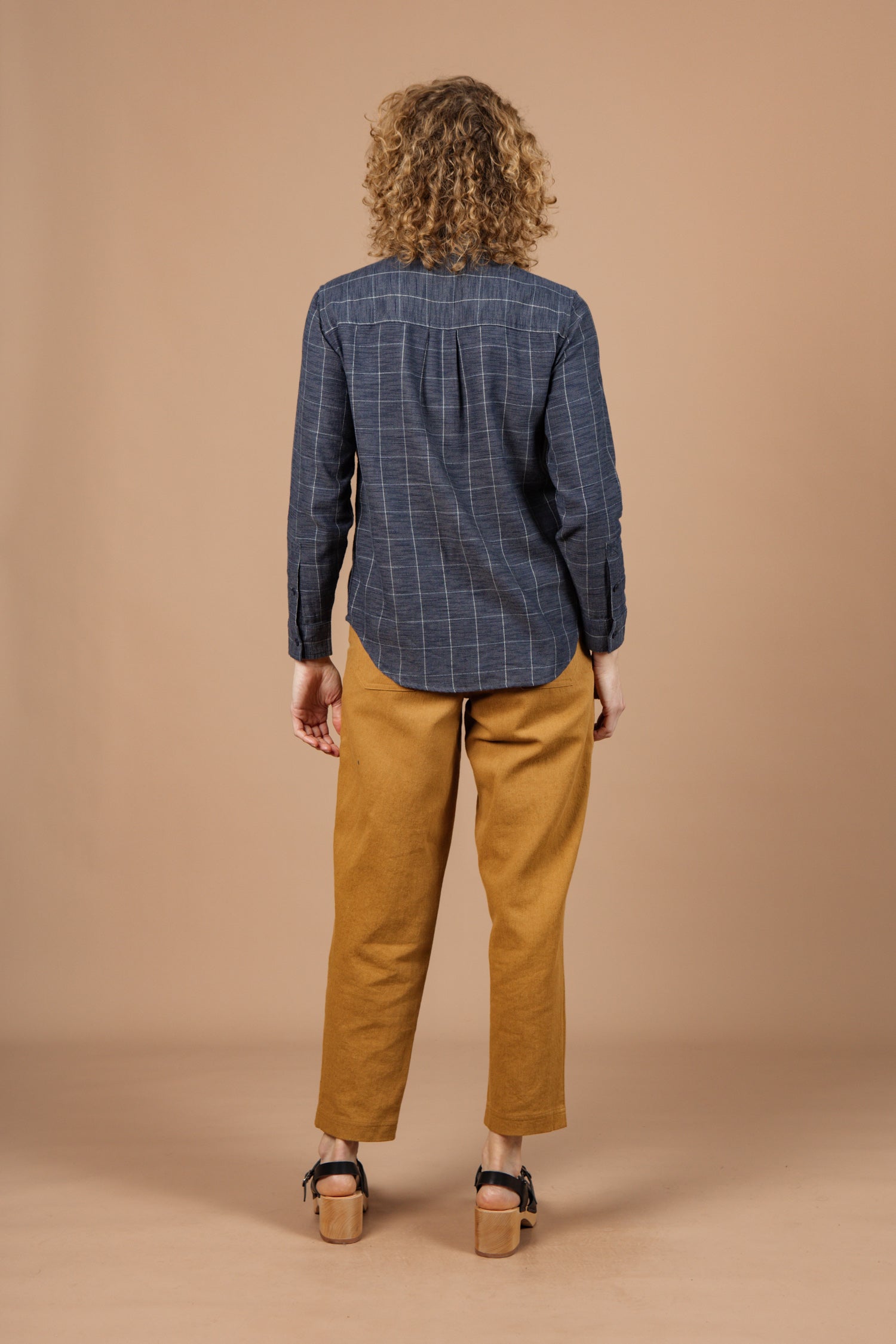 Bird Shirt / Slate Textured Windowpane