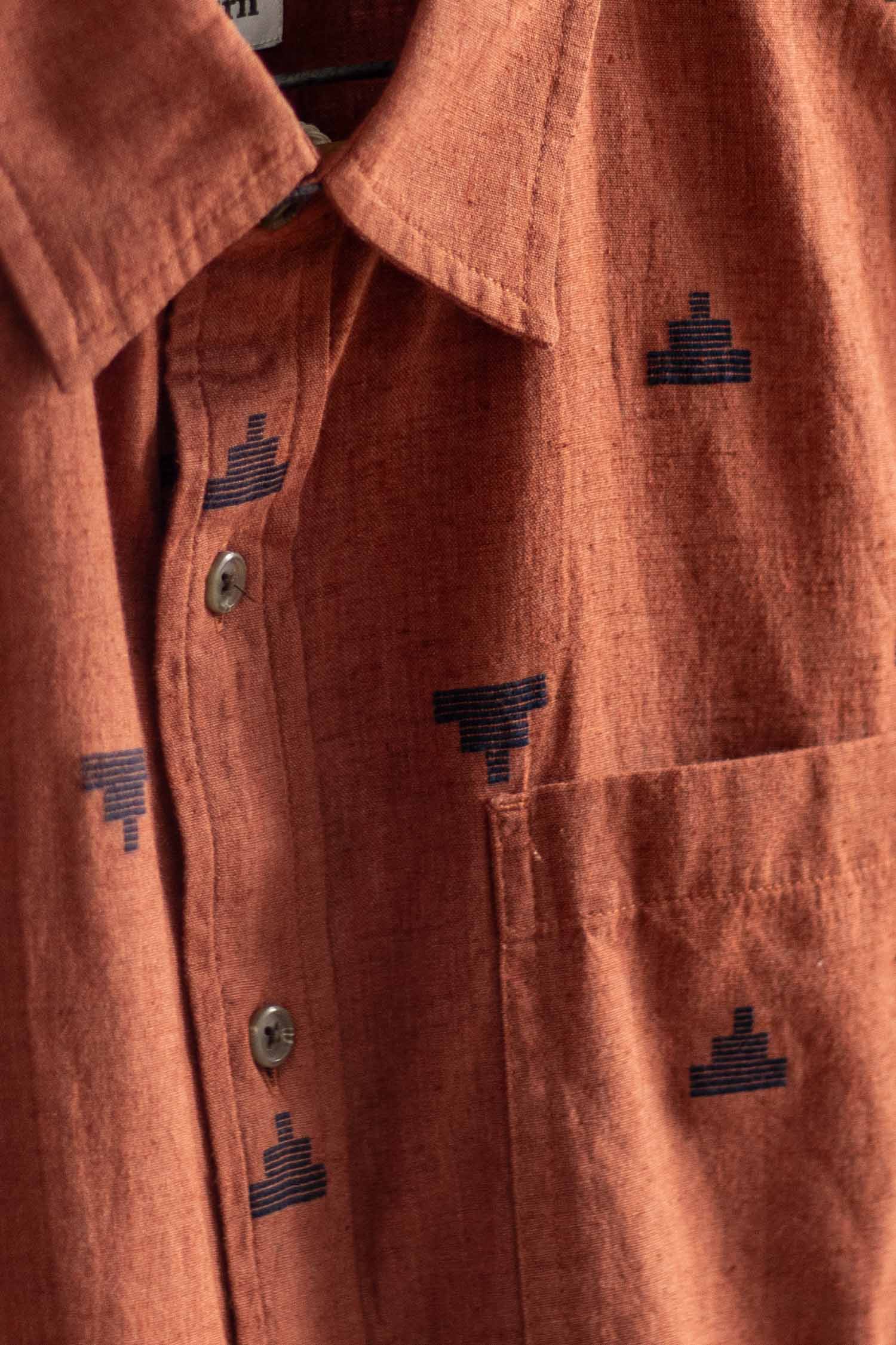 Malcolm Shirt / Rust Fil-Coupé Pyramids