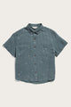 Greer Cropped Shirt / Slate Mini Flora