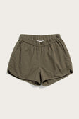 Luca Track Short / Linen Olive Stripe