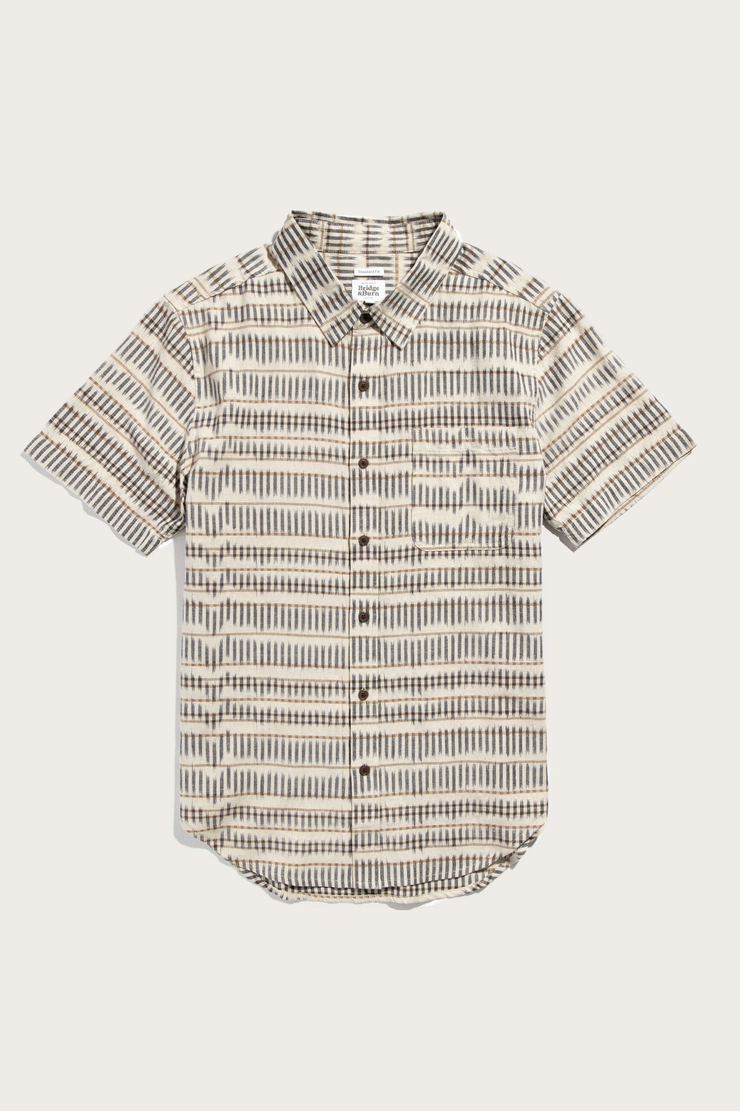 Malcolm Shirt / Mushroom Ikat Stripe