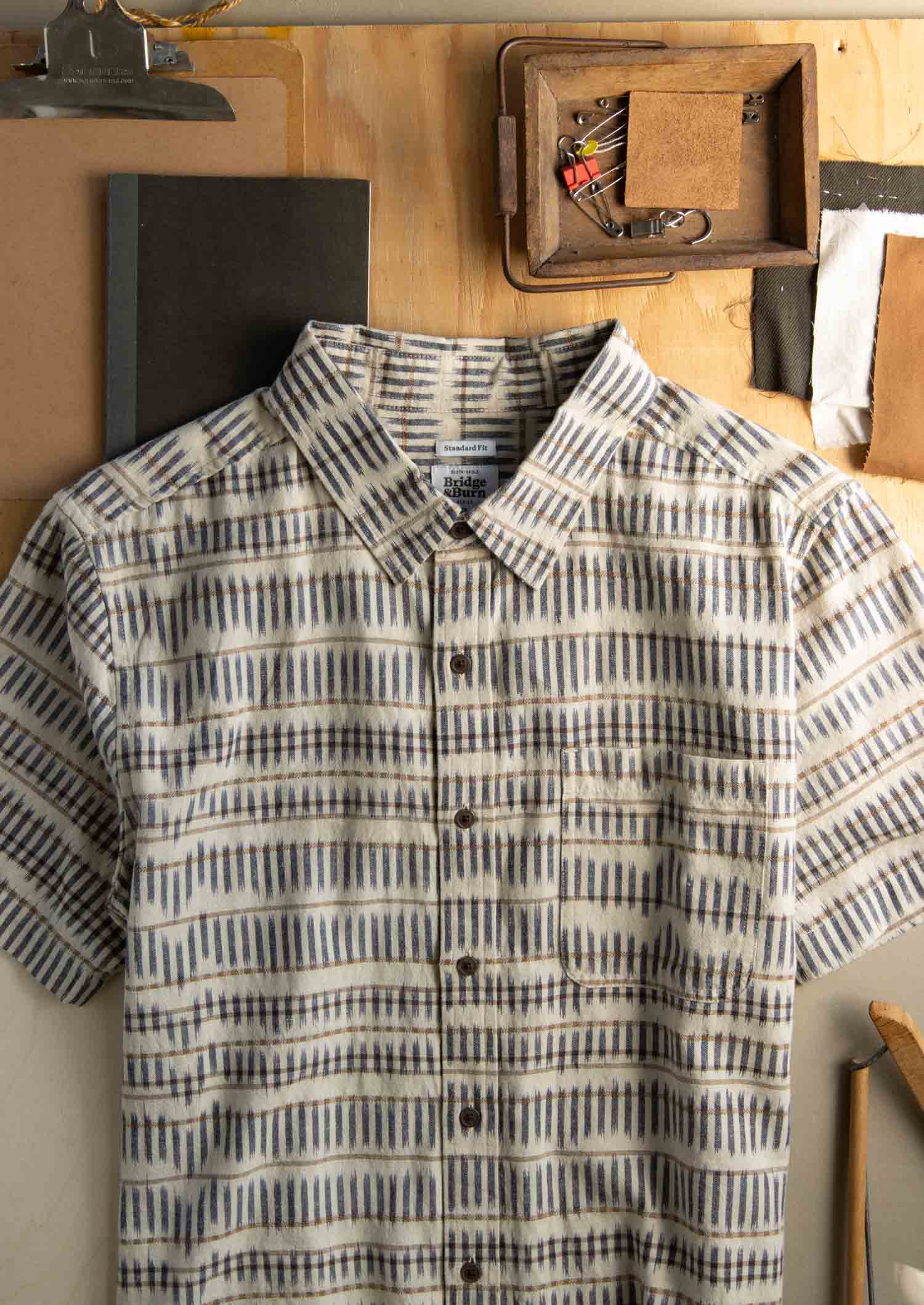 Malcolm Shirt / Mushroom Ikat Stripe