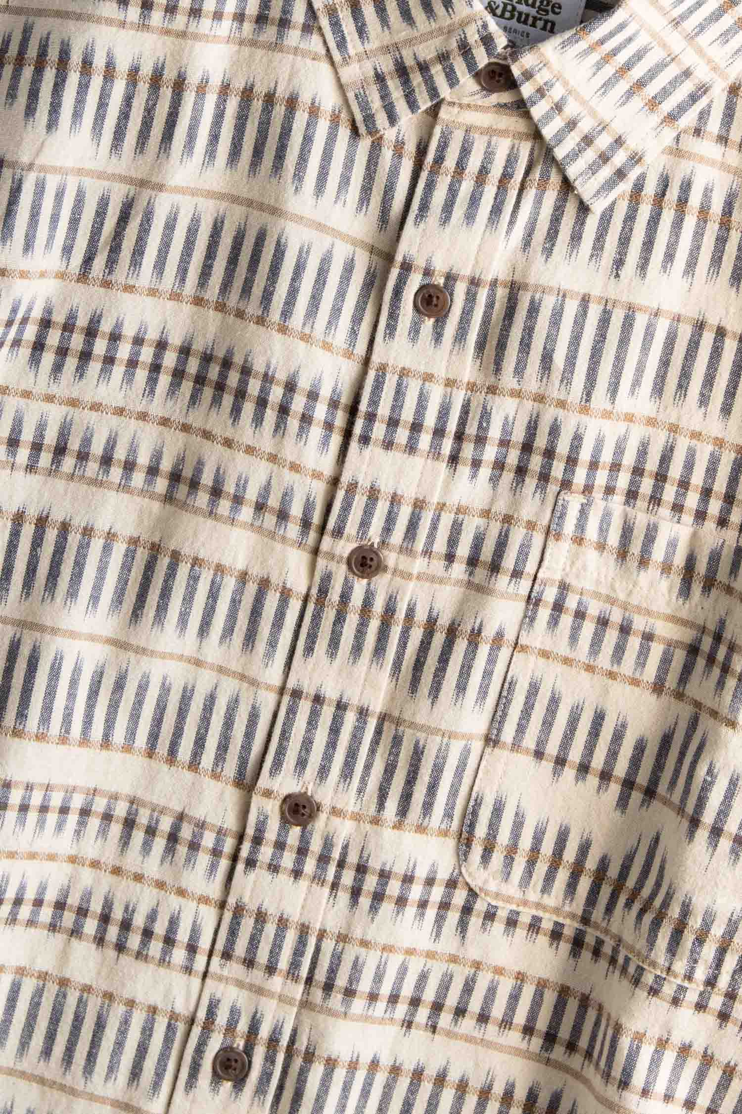 Malcolm Shirt / Mushroom Ikat Stripe