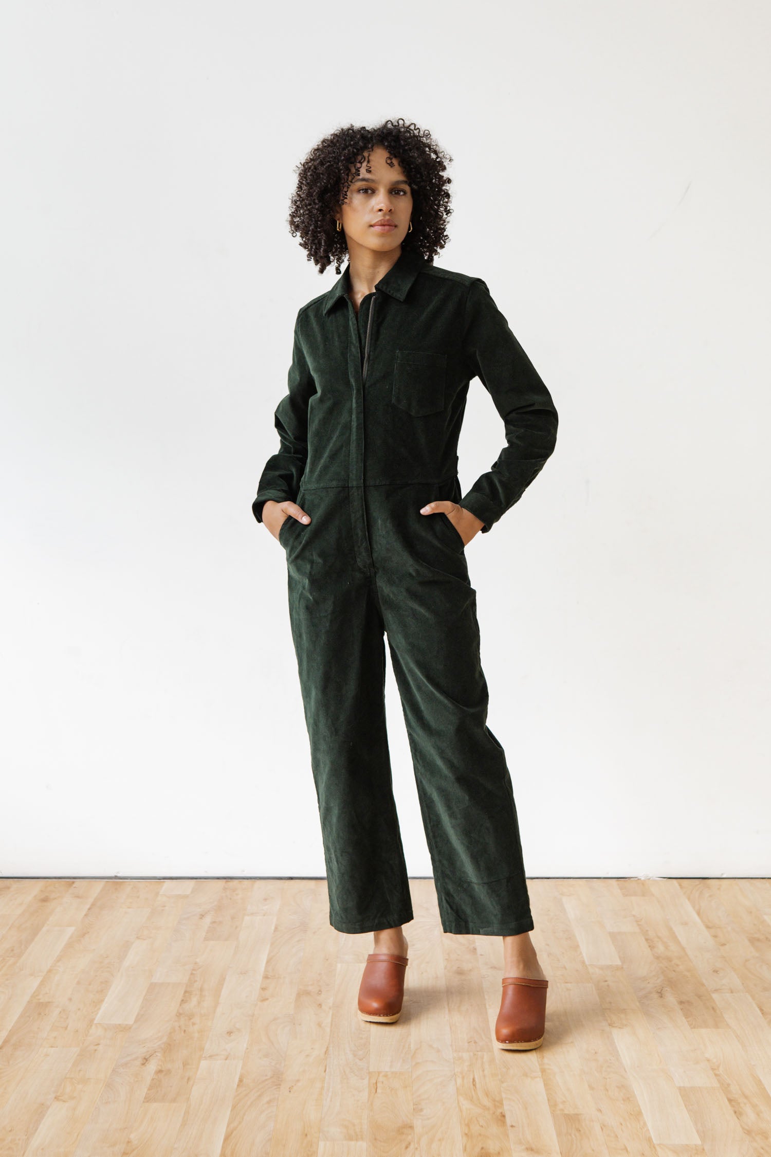 Faye Jumpsuit / Deep Pine Pinwale