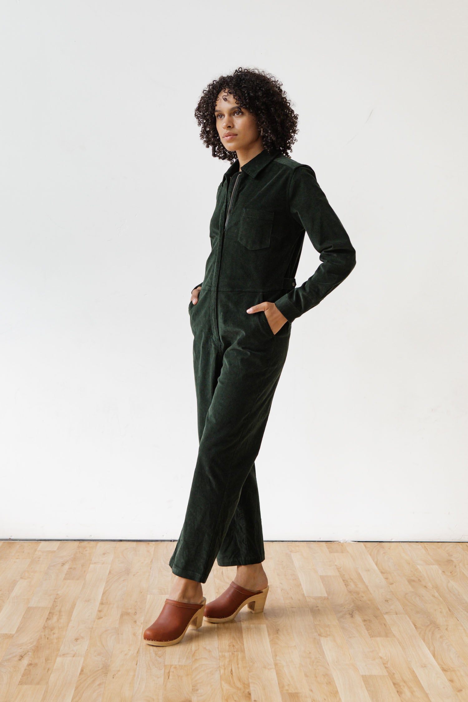 Faye Jumpsuit / Deep Pine Pinwale