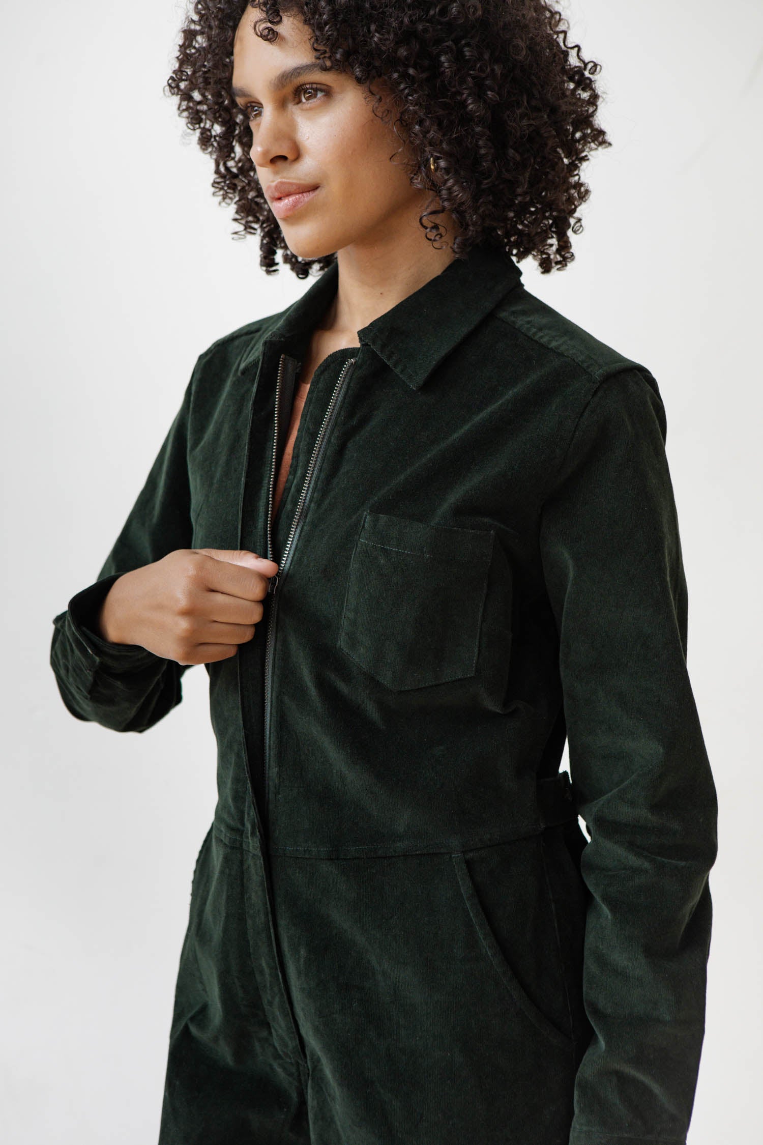 Faye Jumpsuit / Deep Pine Pinwale