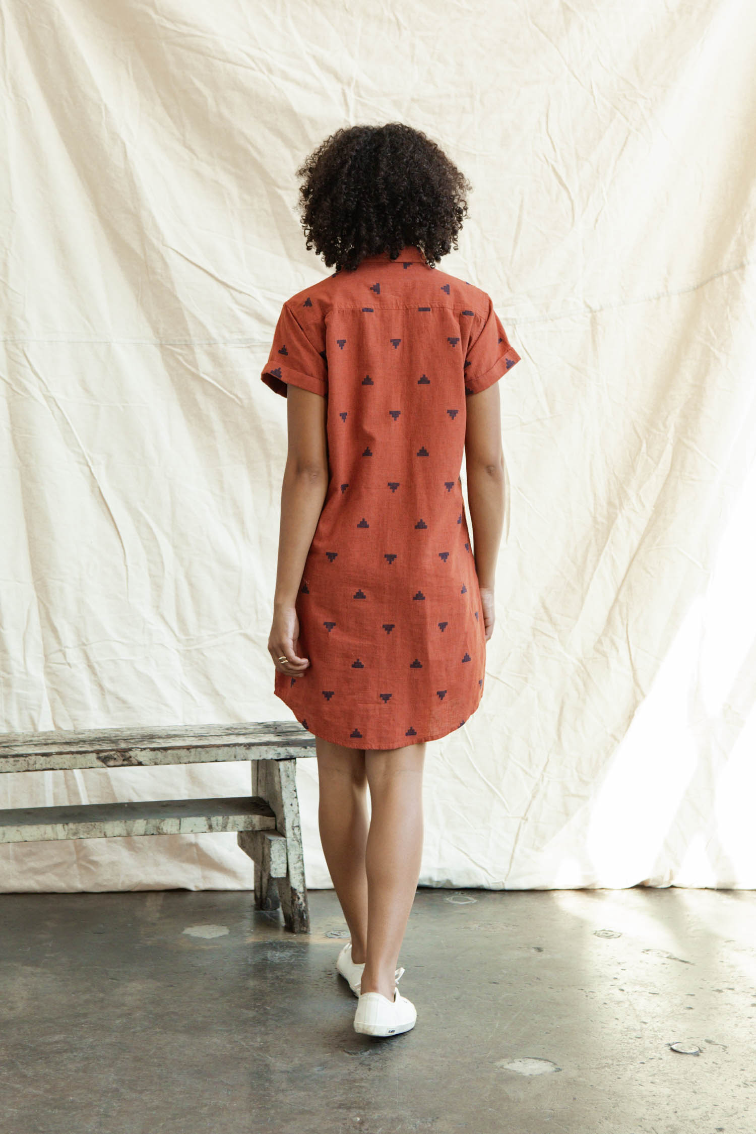 Loren Shirt Dress / Rust Fil-Coupé Pyramids