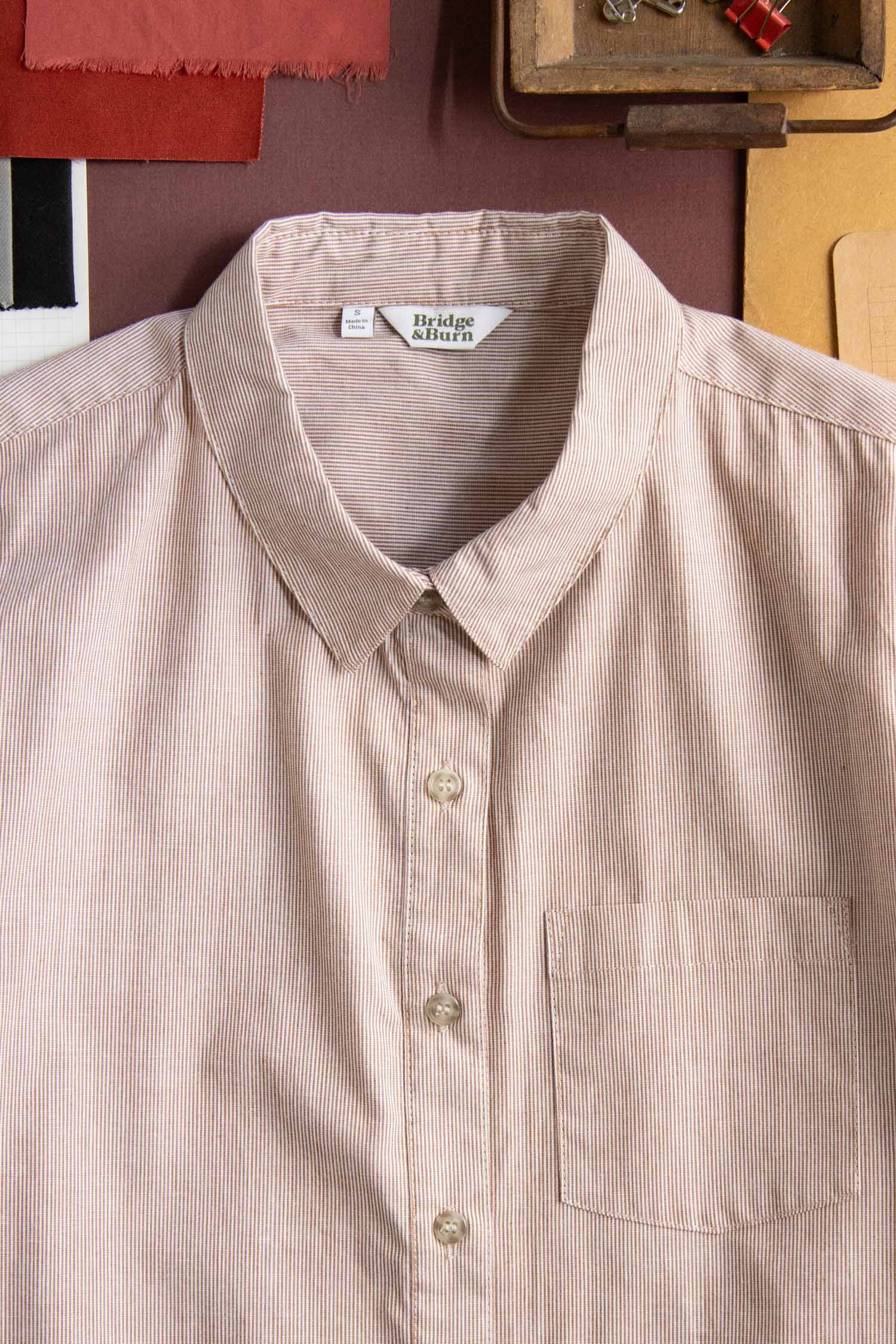 Bea Shirt / Tan Ministripe