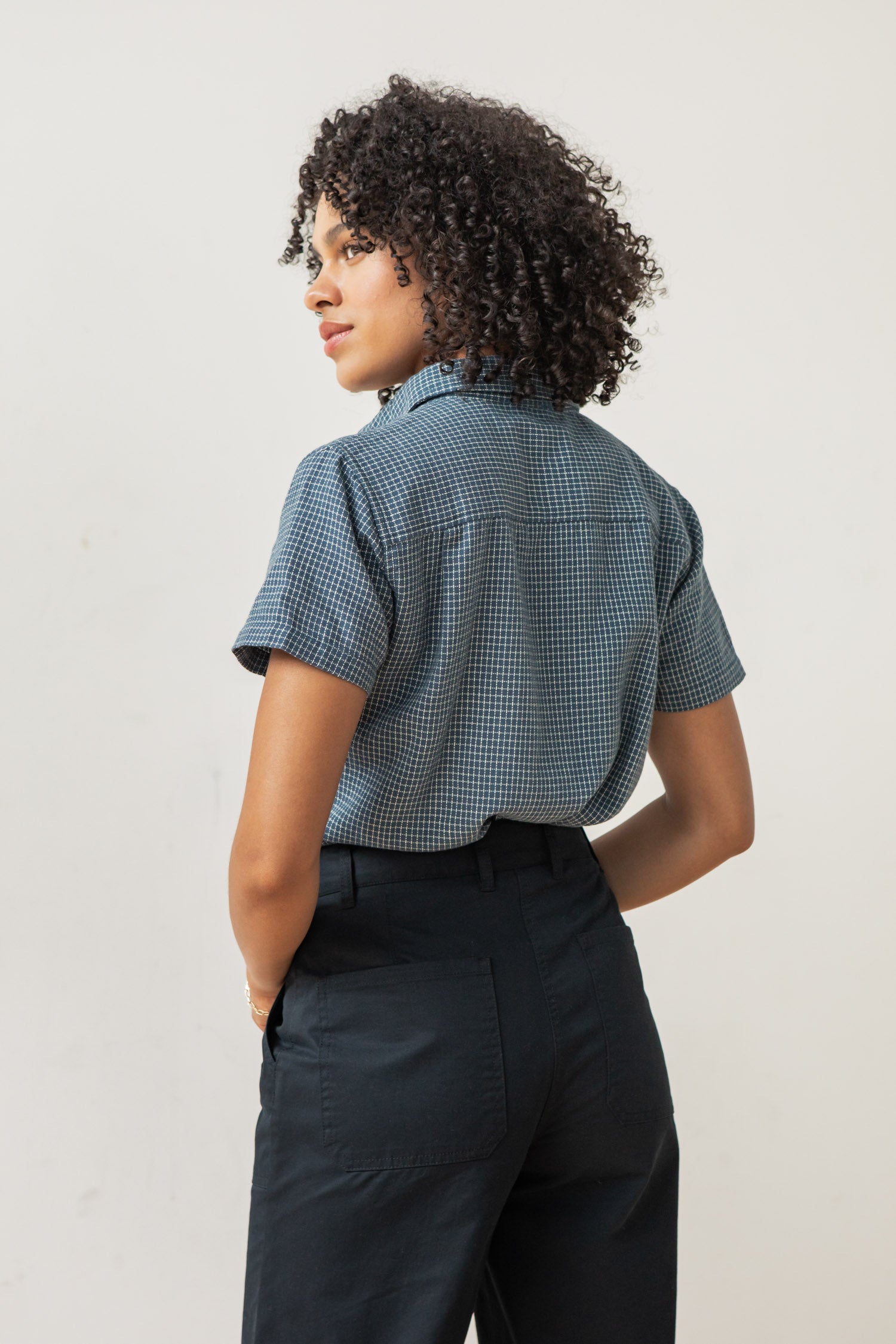 Lana Shirt / Navy Grid