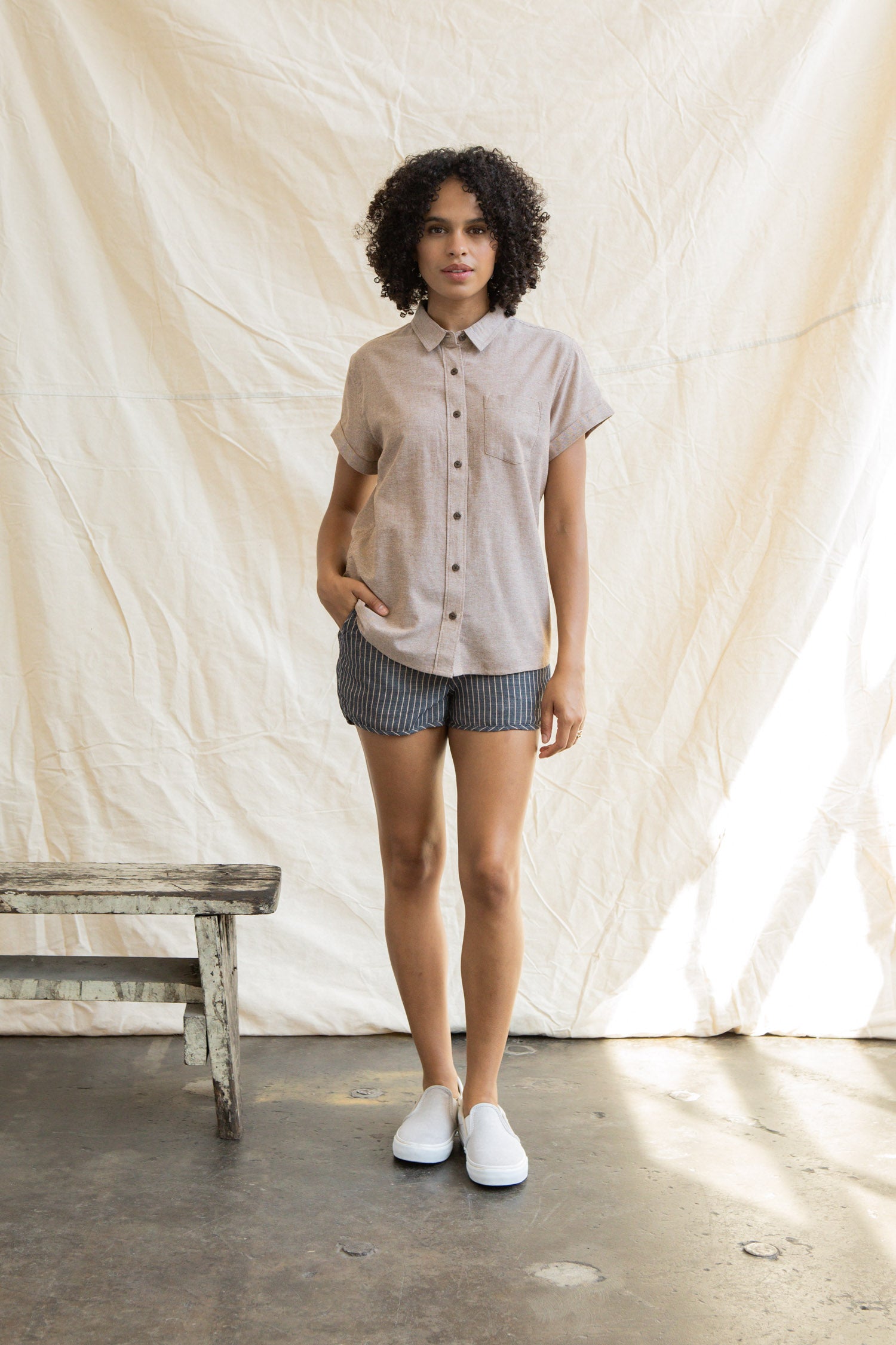 Bea Shirt / Rust Chambray