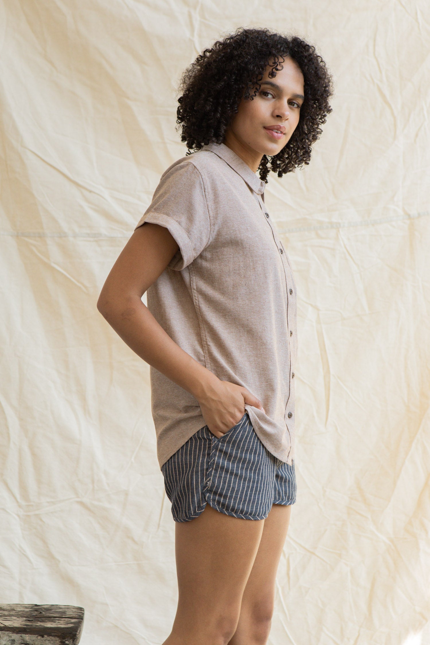 Bea Shirt / Rust Chambray