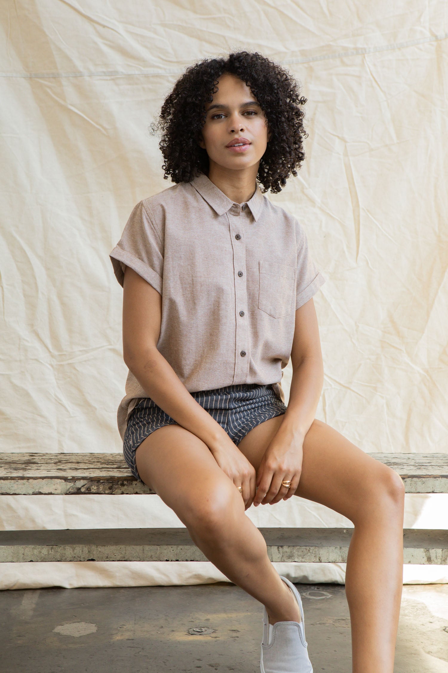 Bea Shirt / Rust Chambray