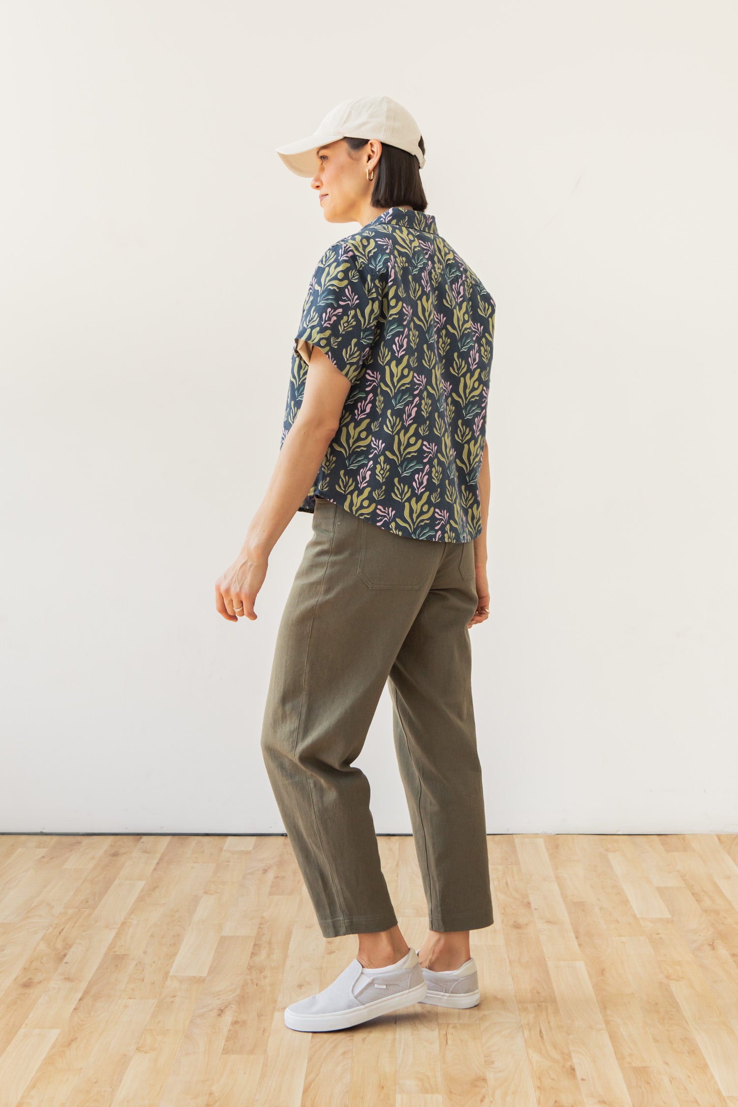 Greer Cropped Shirt / Spring Kelp