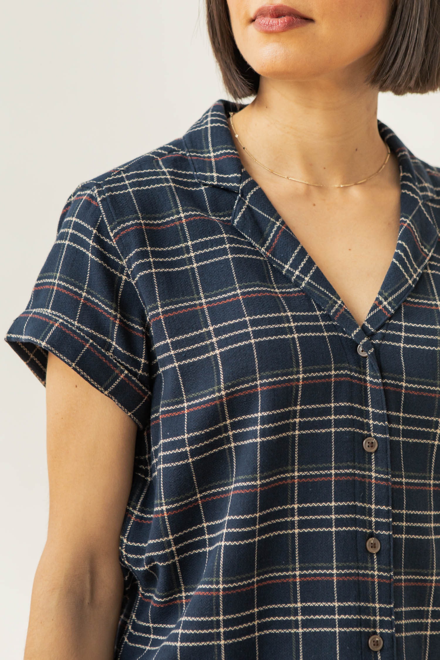 Innes Shirt / Dusk Herringbone Plaid