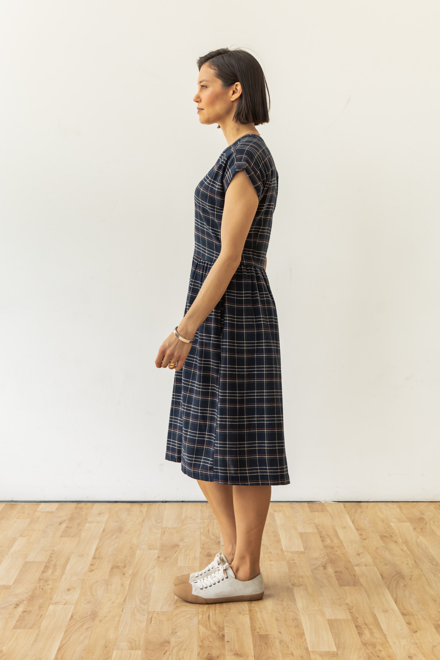 Ira Dress / Dusk Herringbone Plaid