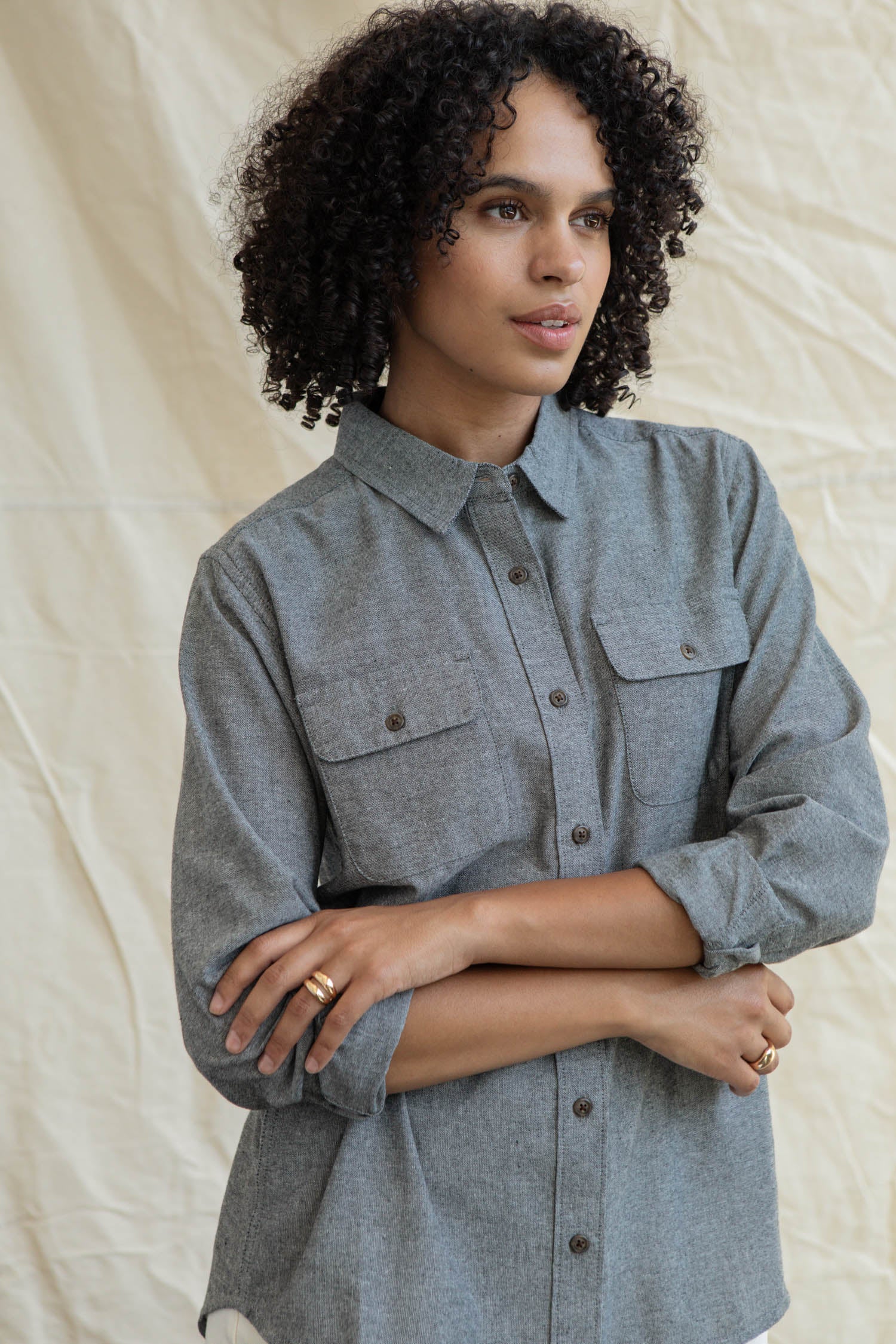 Lenon Shirt / Iron Chambray