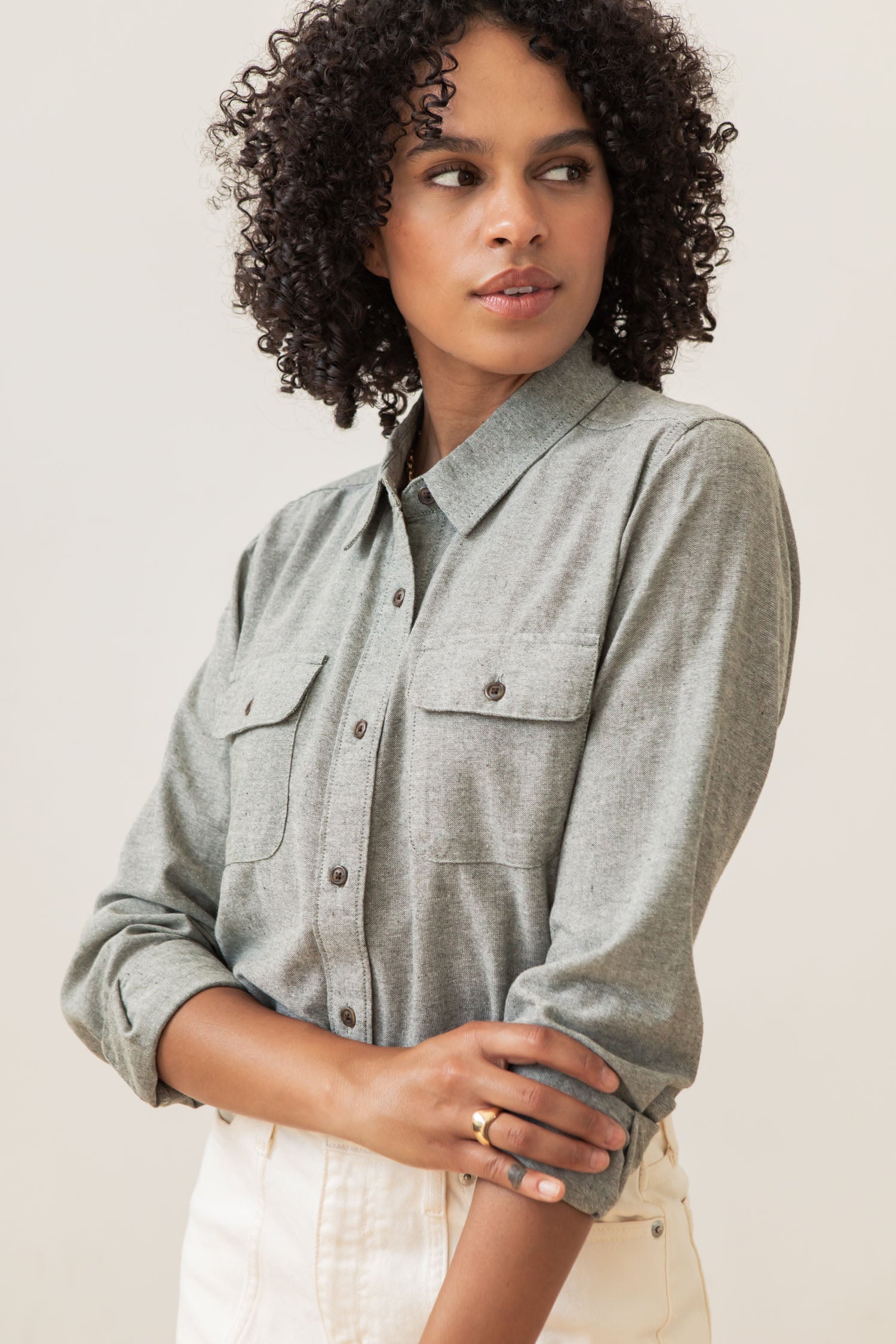 Lenon Shirt / Sage Chambray