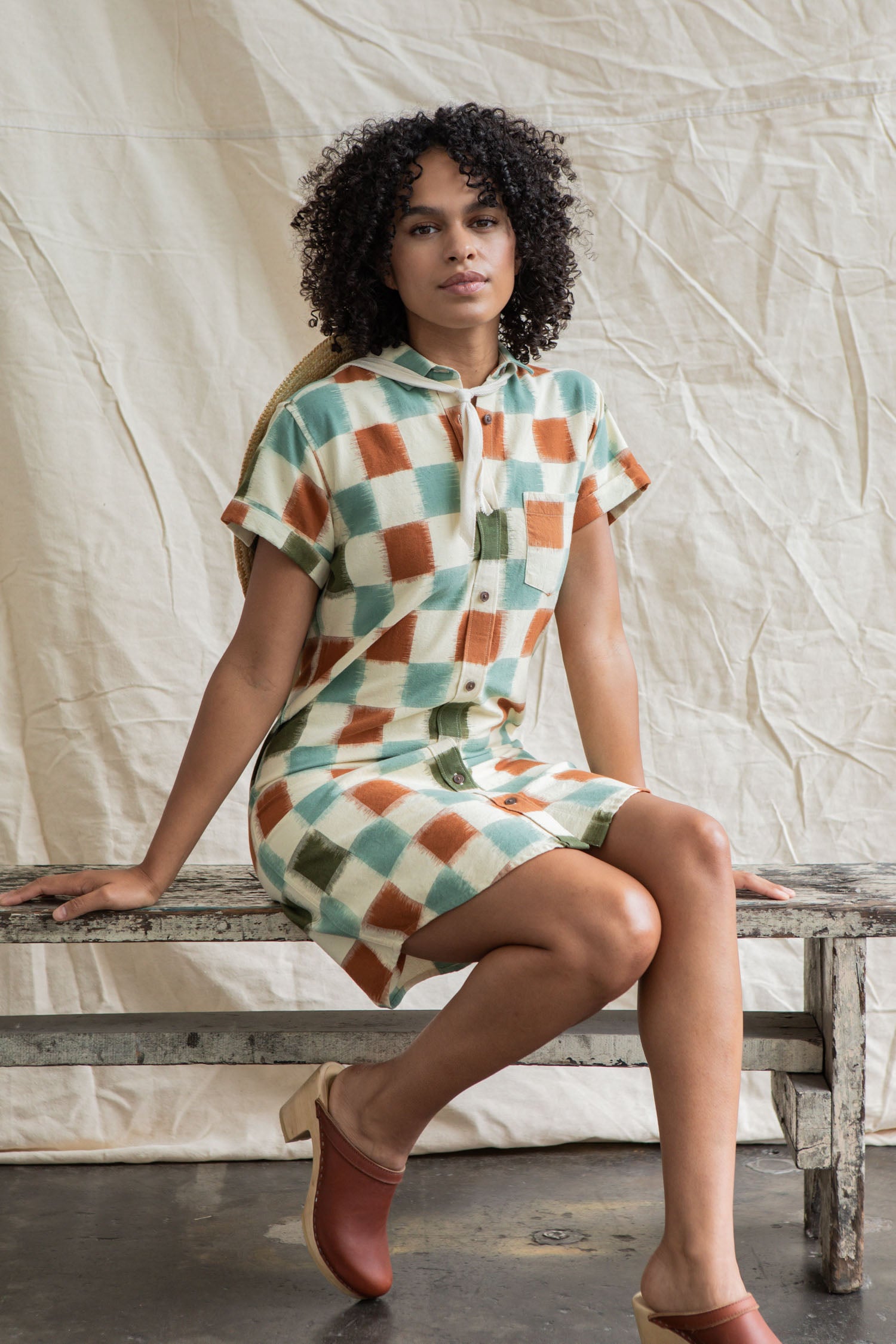 Loren Shirt Dress / Mod Checker