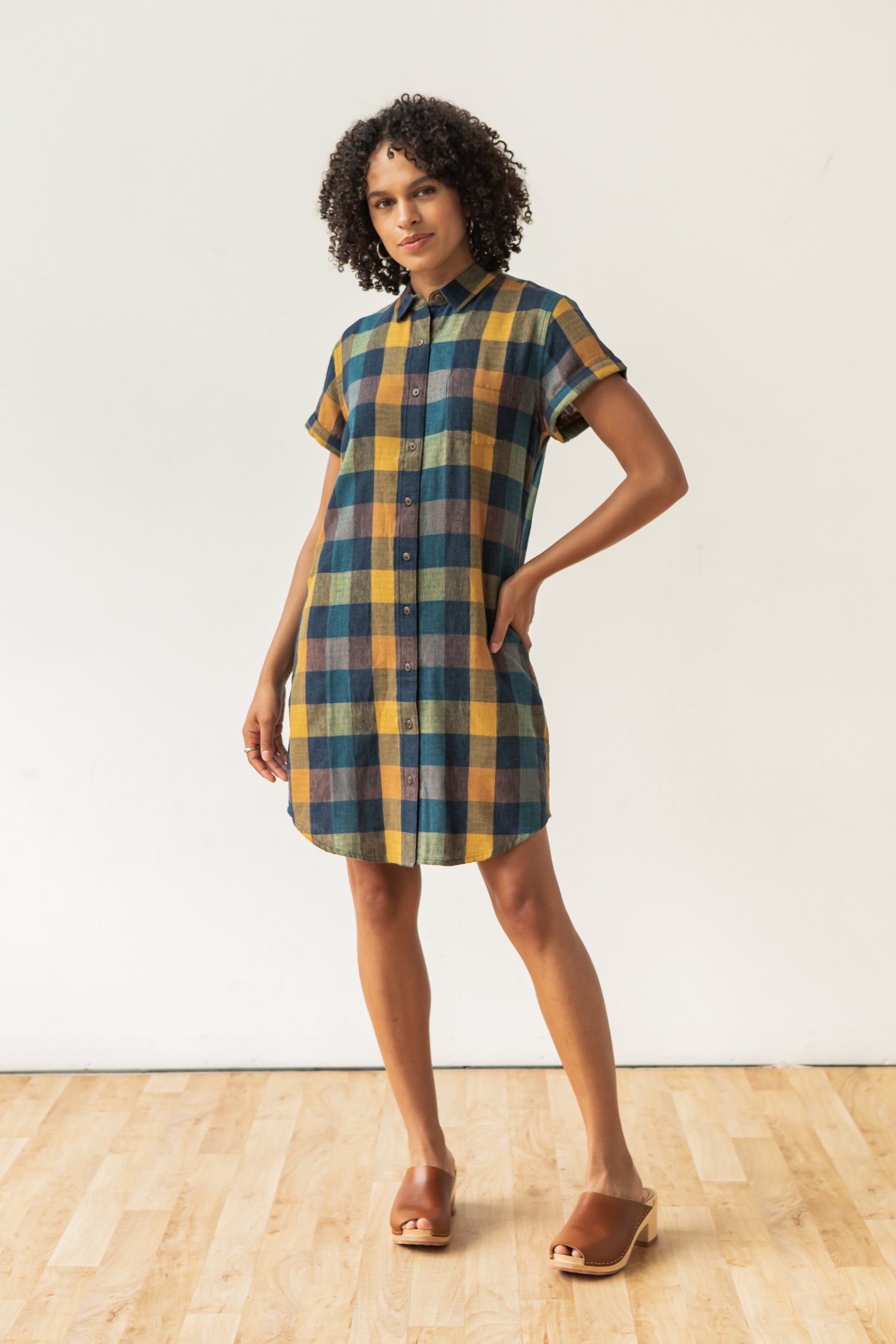 Loren Shirt Dress / Moonbow Plaid