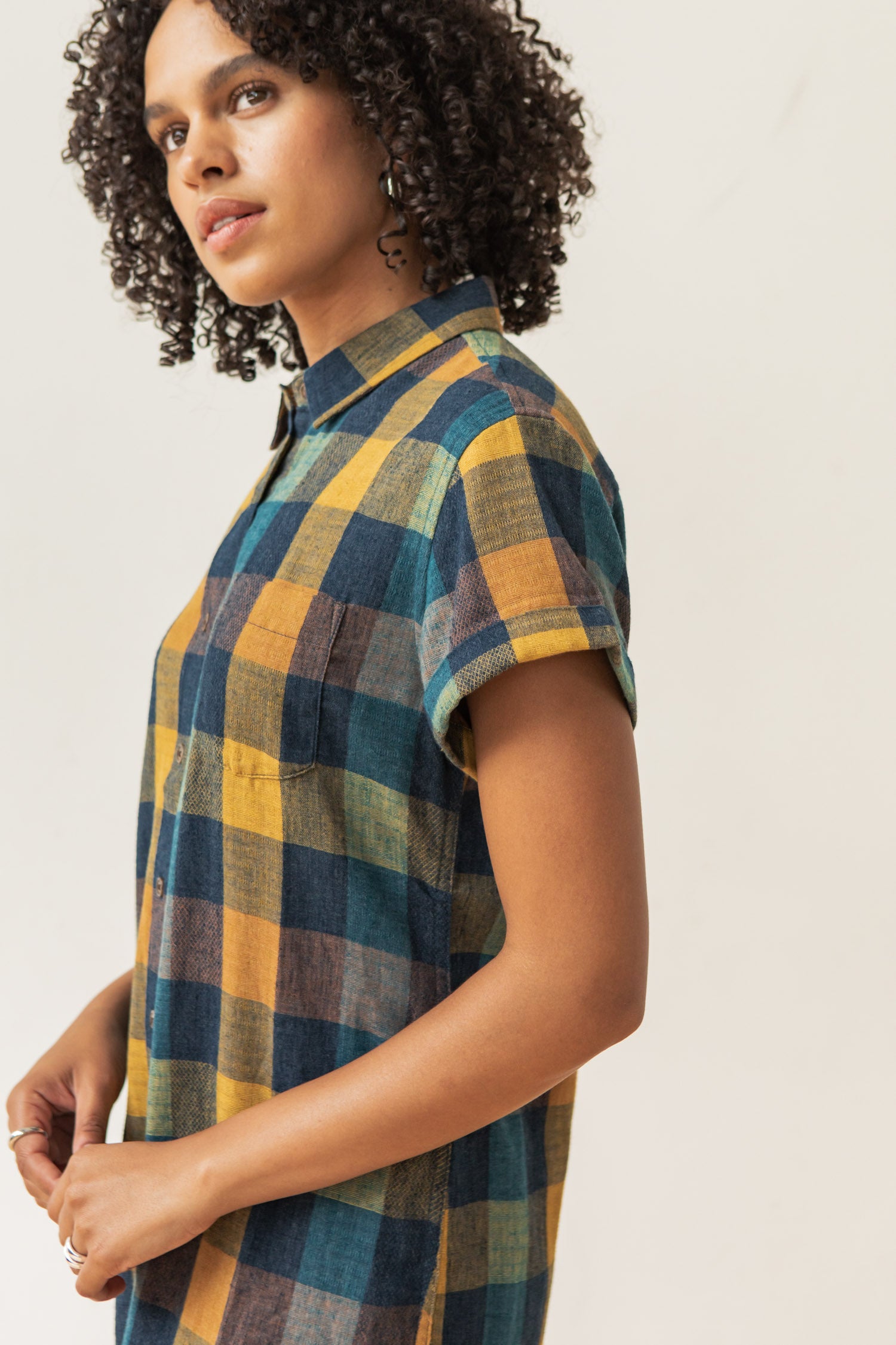 Loren Shirt Dress / Moonbow Plaid