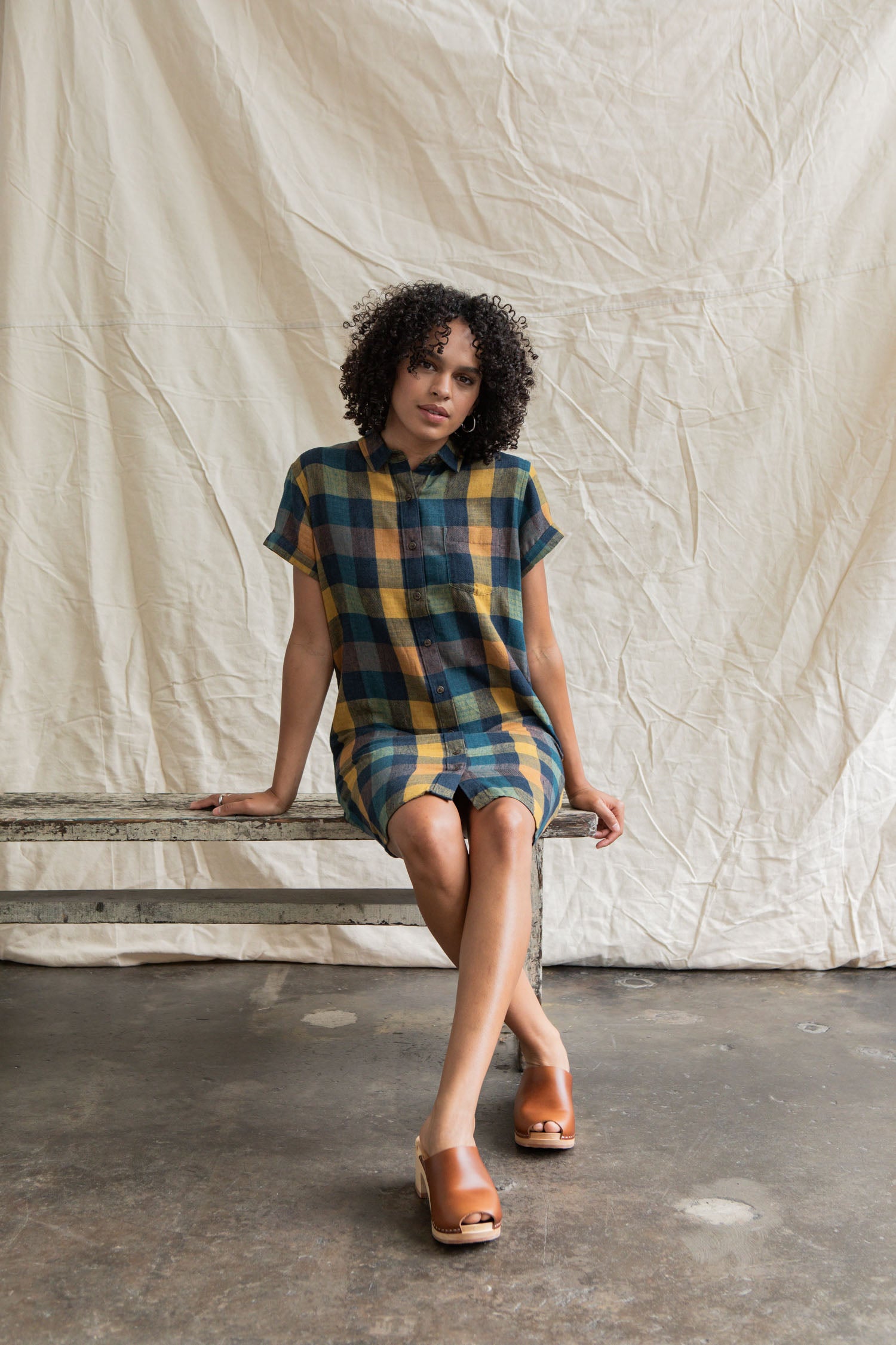 Loren Shirt Dress / Moonbow Plaid