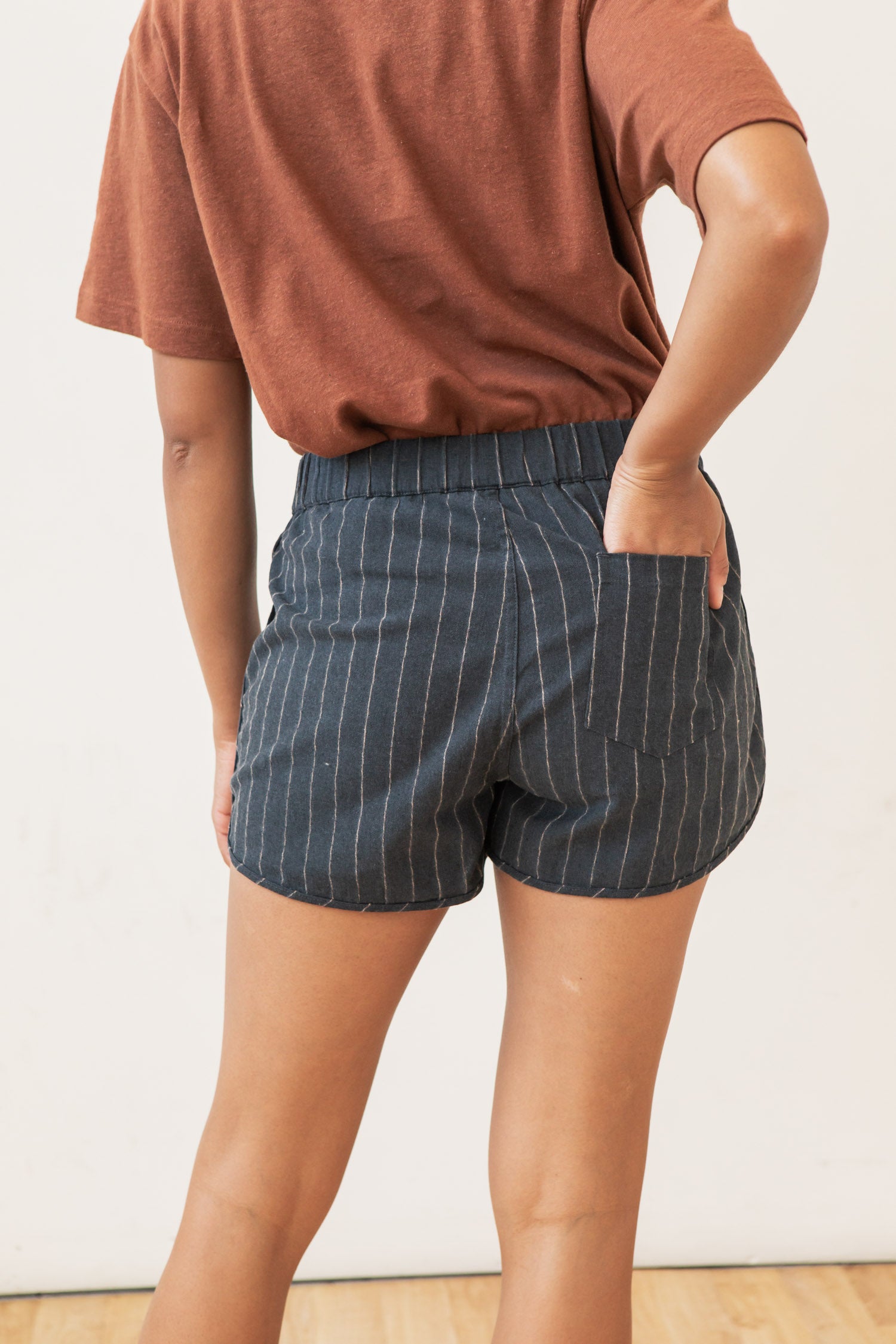 Luca Track Short / Charcoal Stripe