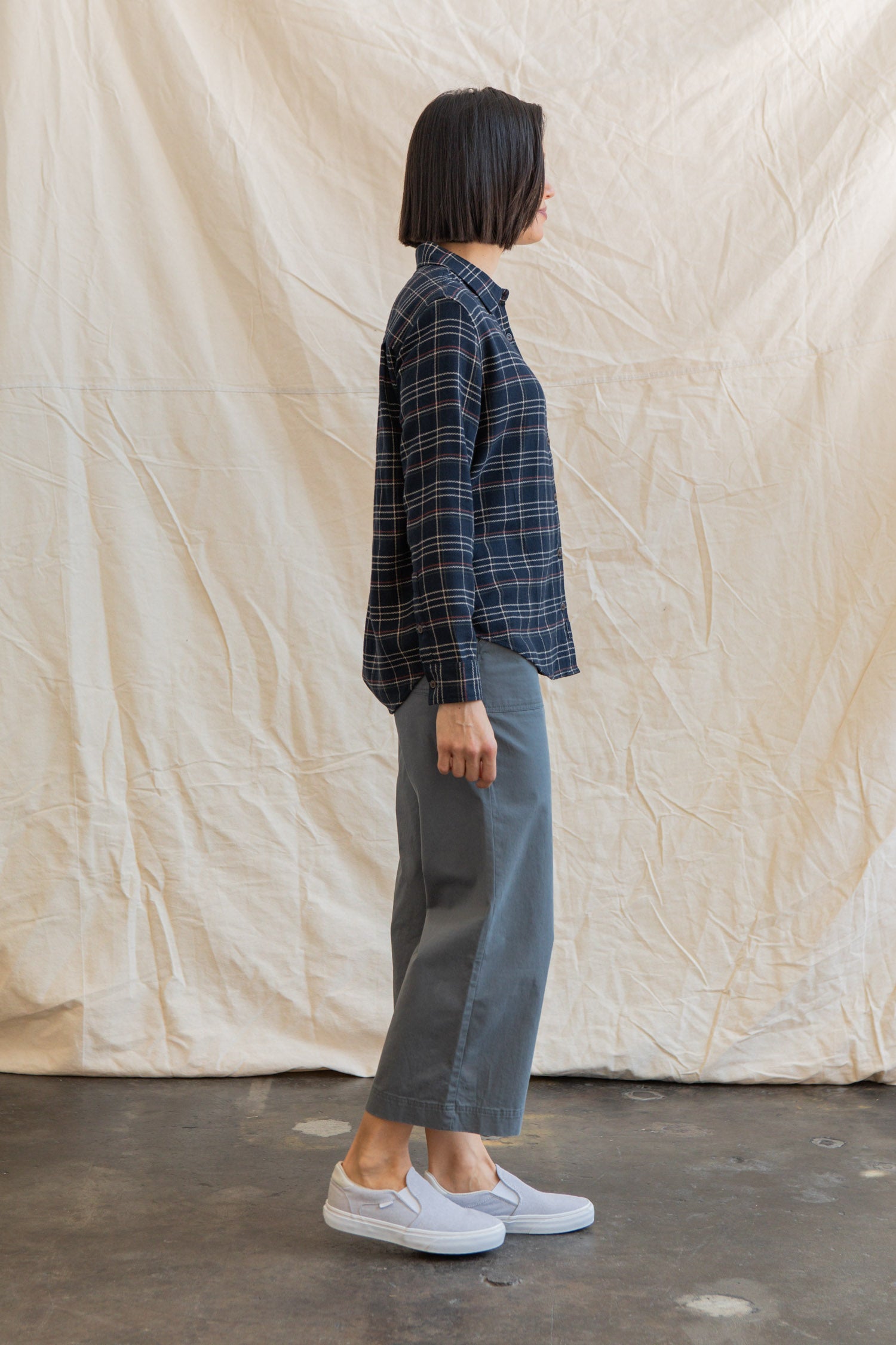 Olivia Slim Shirt / Dusk Herringbone Plaid