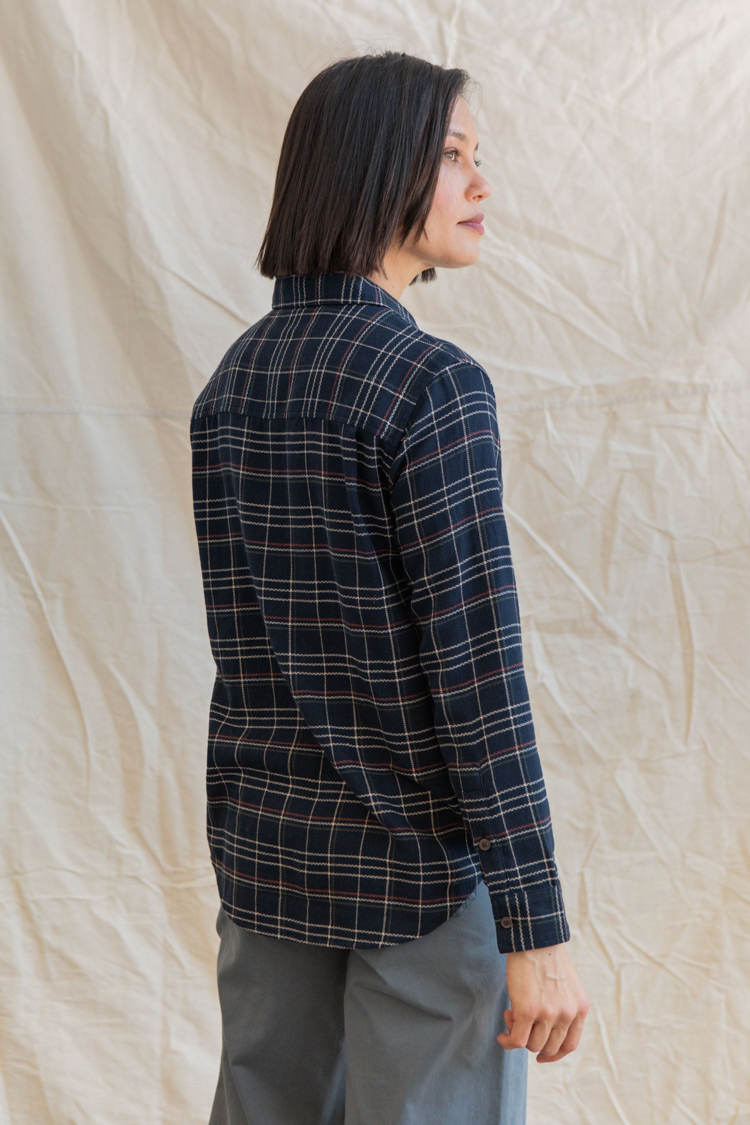 Olivia Slim Shirt / Dusk Herringbone Plaid