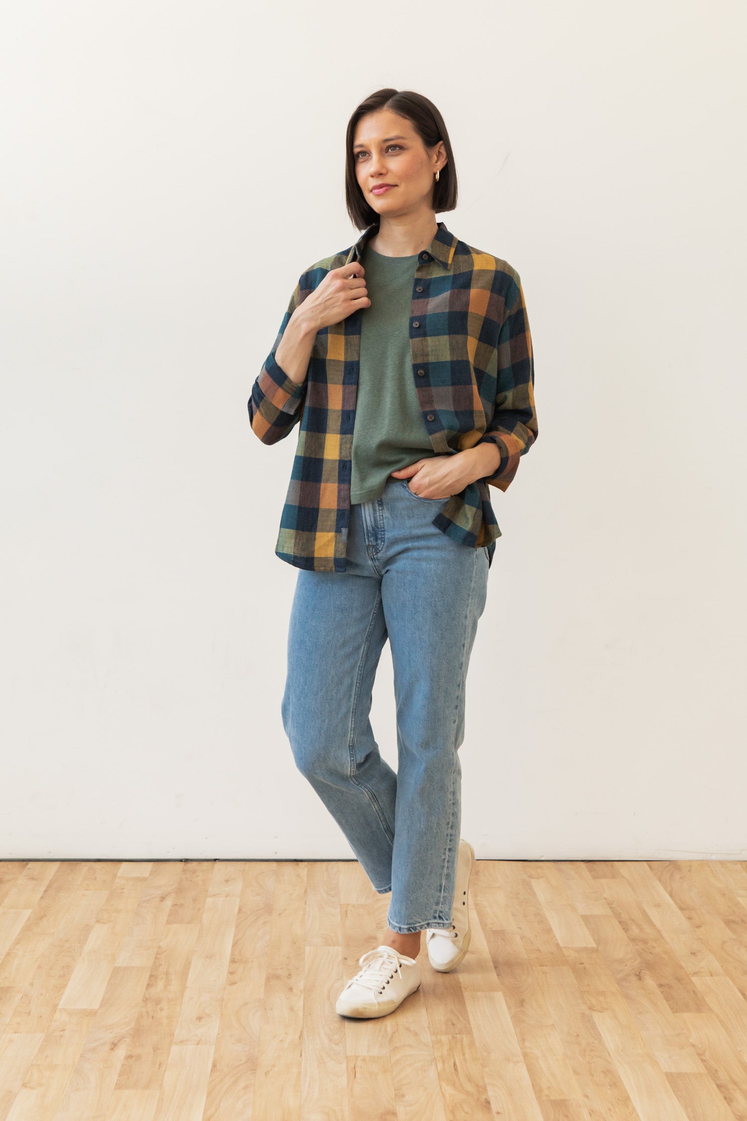 Olivia Slim Shirt / Moonbow Plaid