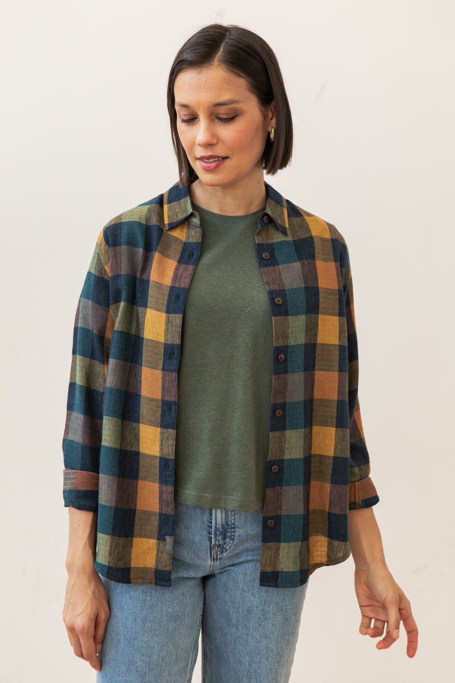 Olivia Slim Shirt / Moonbow Plaid