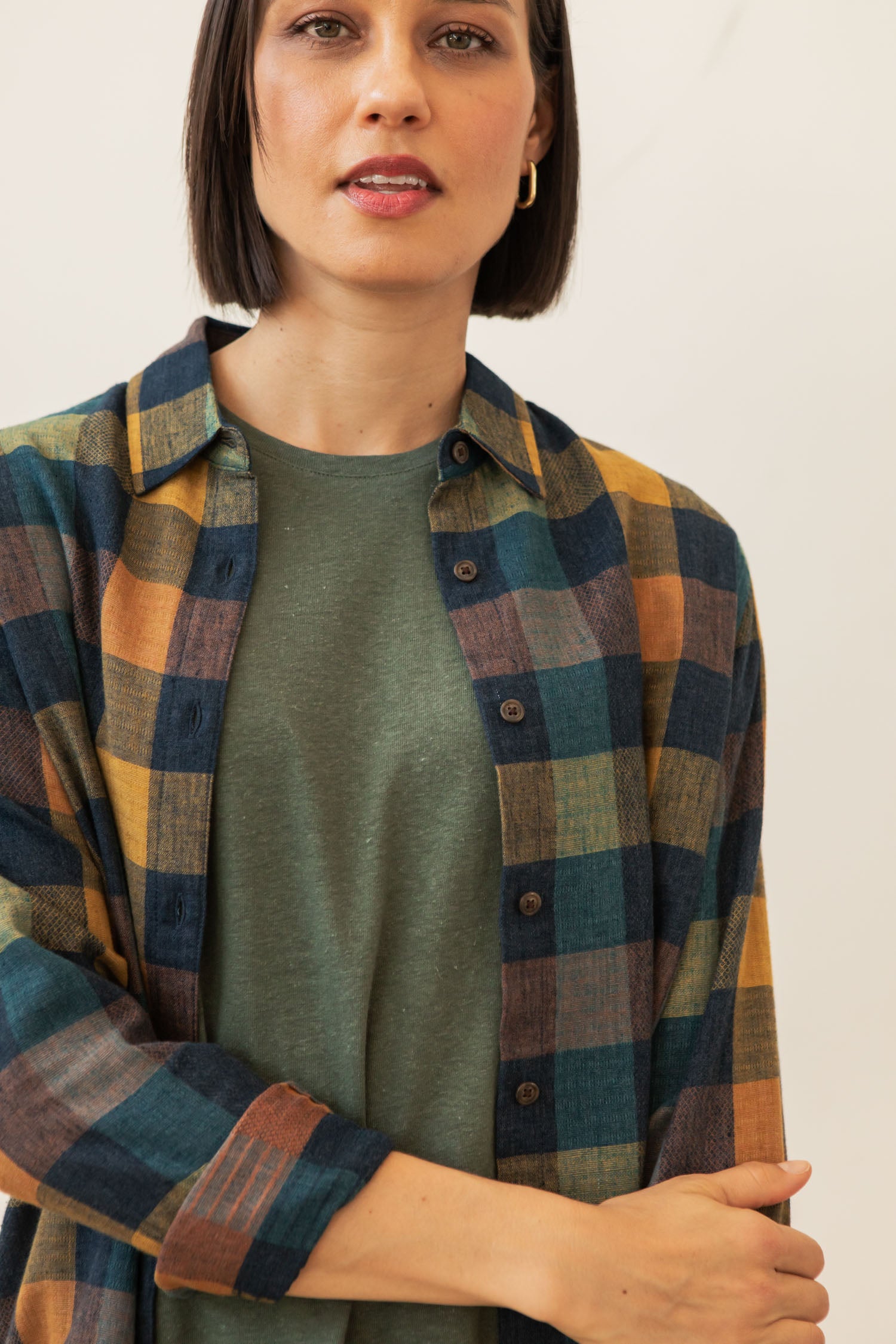 Olivia Slim Shirt / Moonbow Plaid