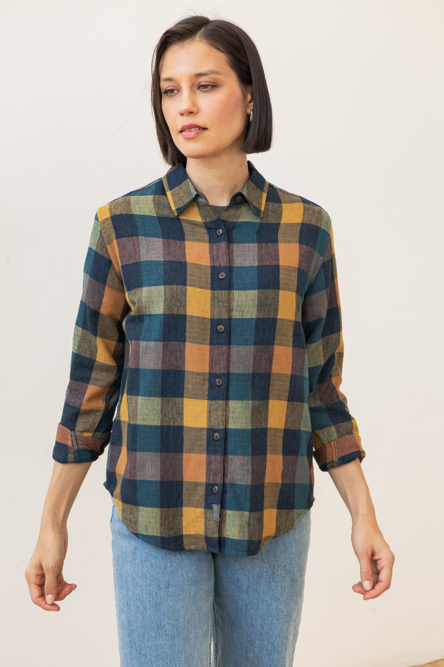 Olivia Slim Shirt / Moonbow Plaid