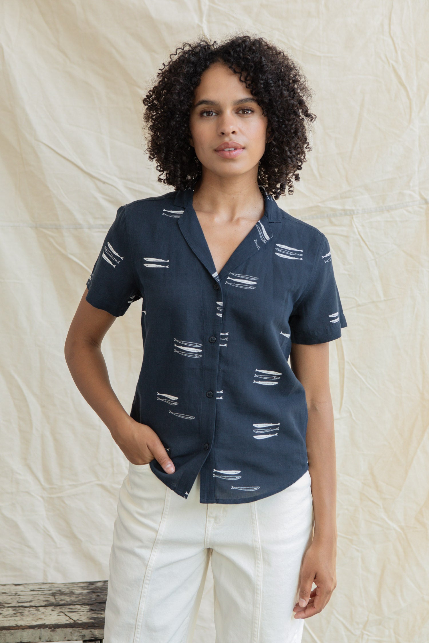 Wren Shirt / Navy Pacific Herring