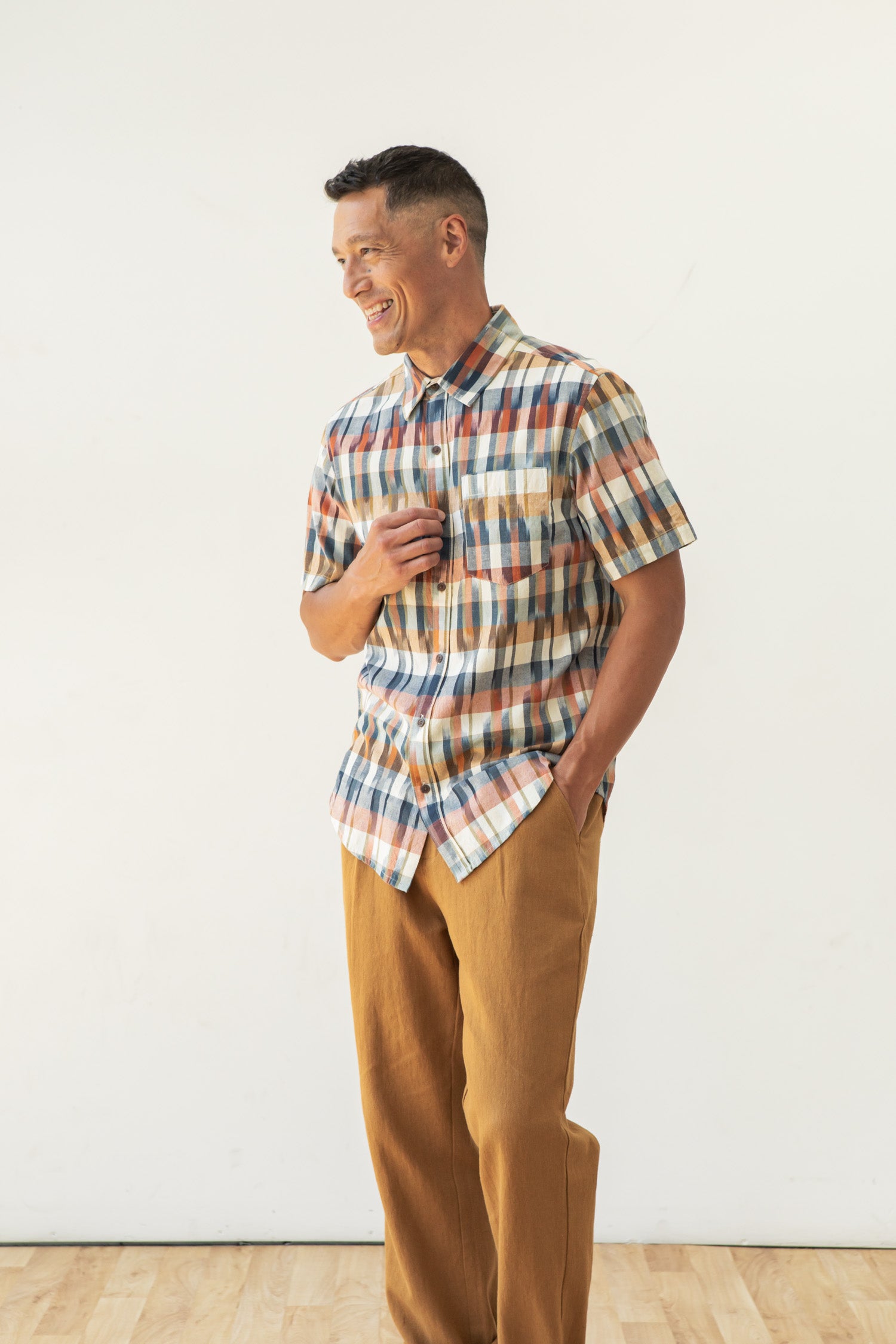 Harbor Slim Shirt / Aurora Space Dye Plaid