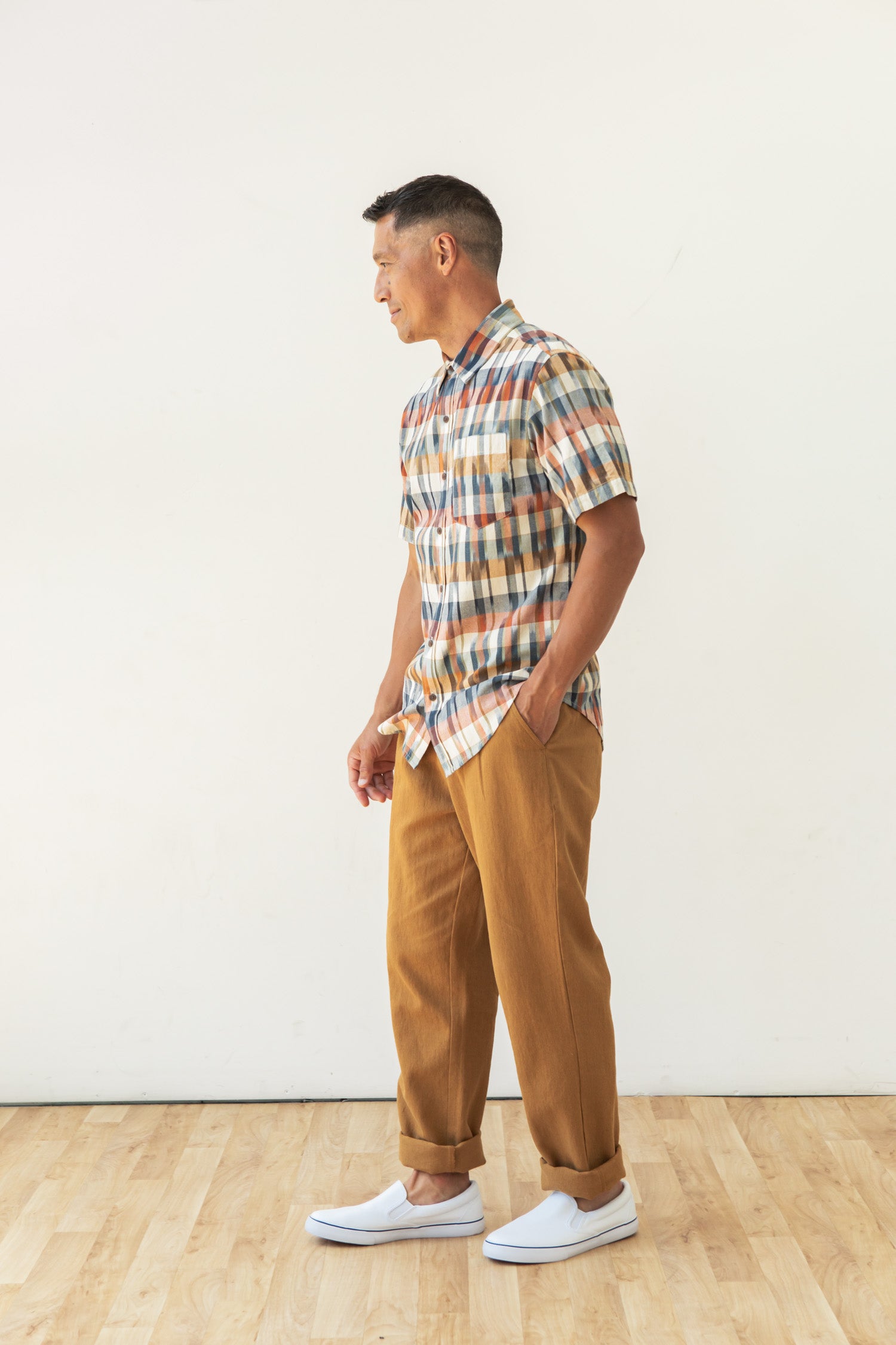 Harbor Slim Shirt / Aurora Space Dye Plaid