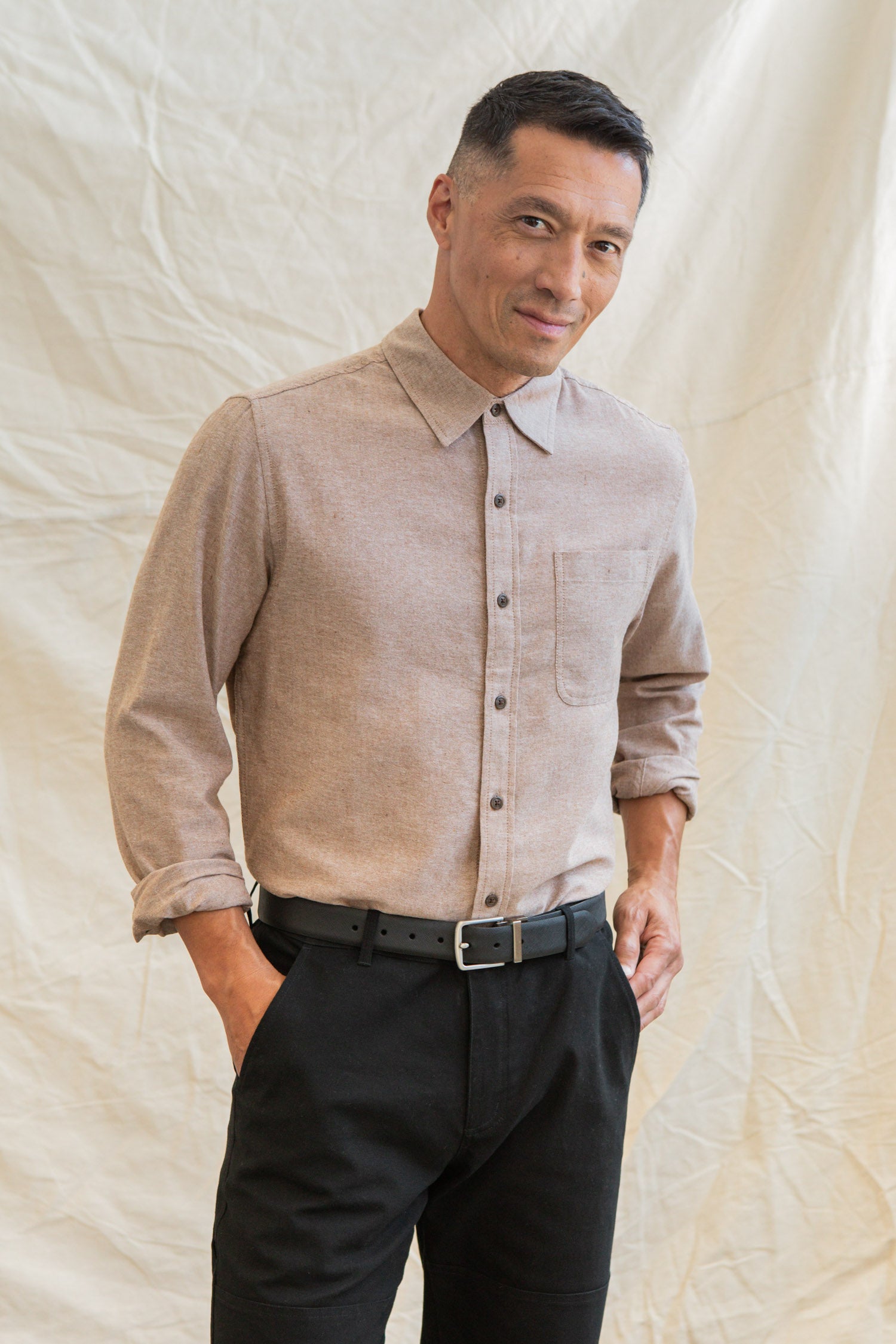 Larson Shirt / Rust Chambray