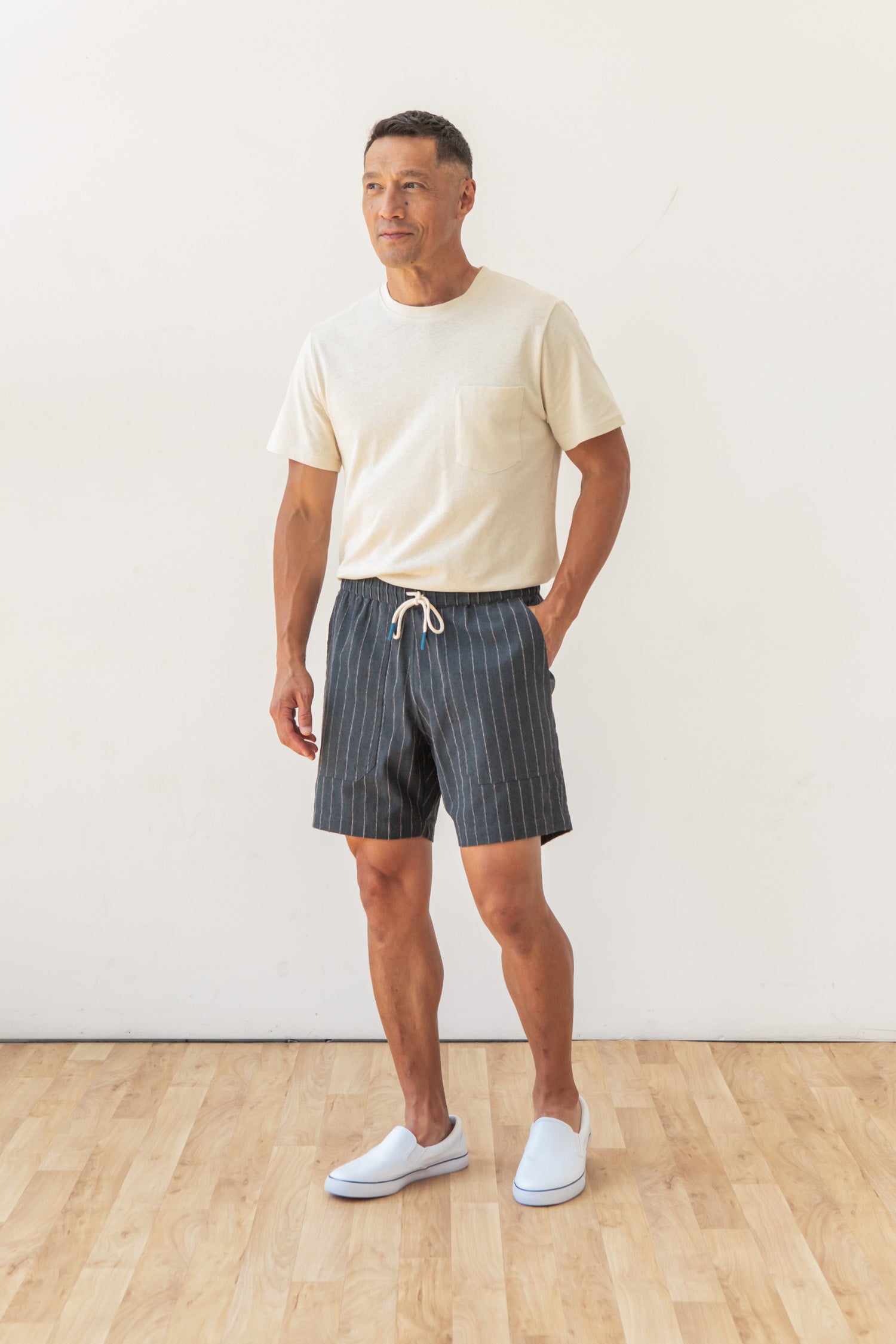 Noah Short / Charcoal Stripe