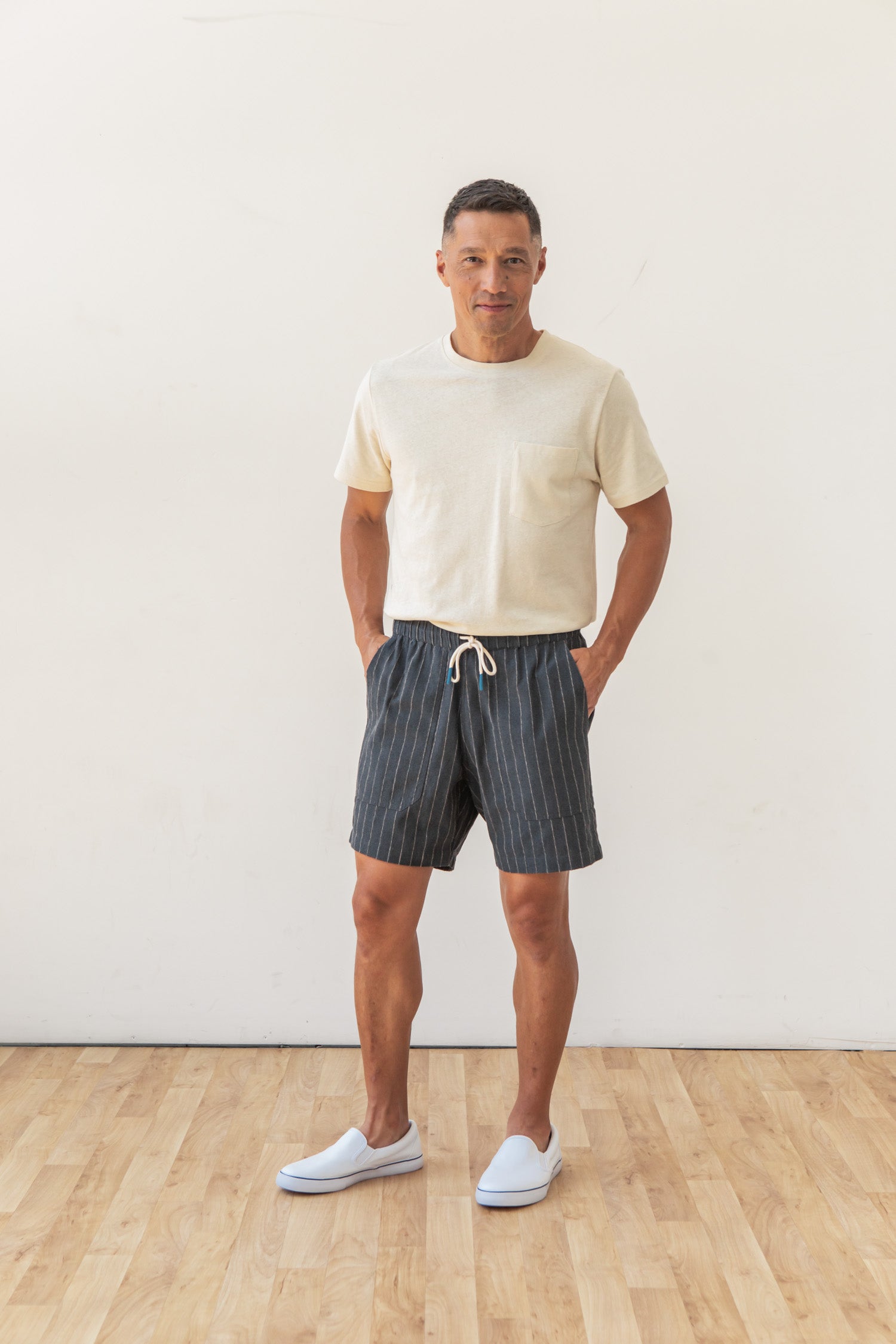 Noah Short / Charcoal Stripe