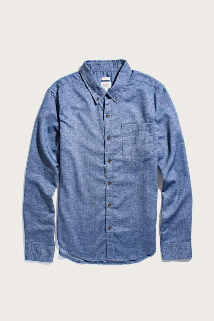 Sutton Slim Shirt / Indigo Herringbone