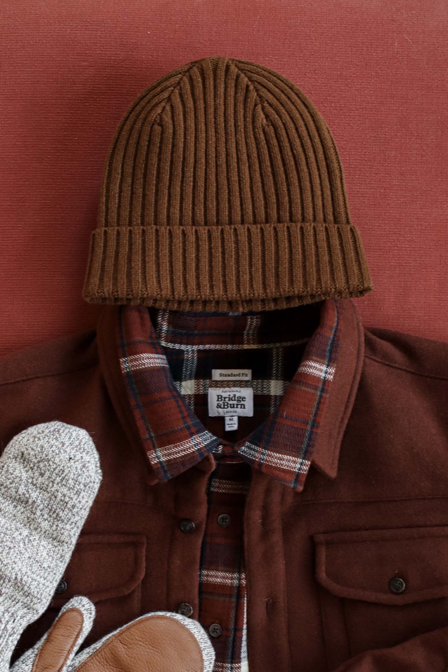 Chunky Ribbed Beanie / Warm Ochre