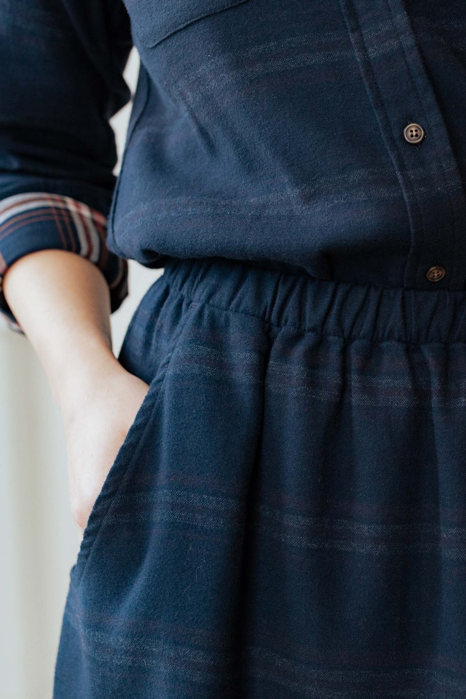 Hadley Skirt / Navy Blanket Stripe