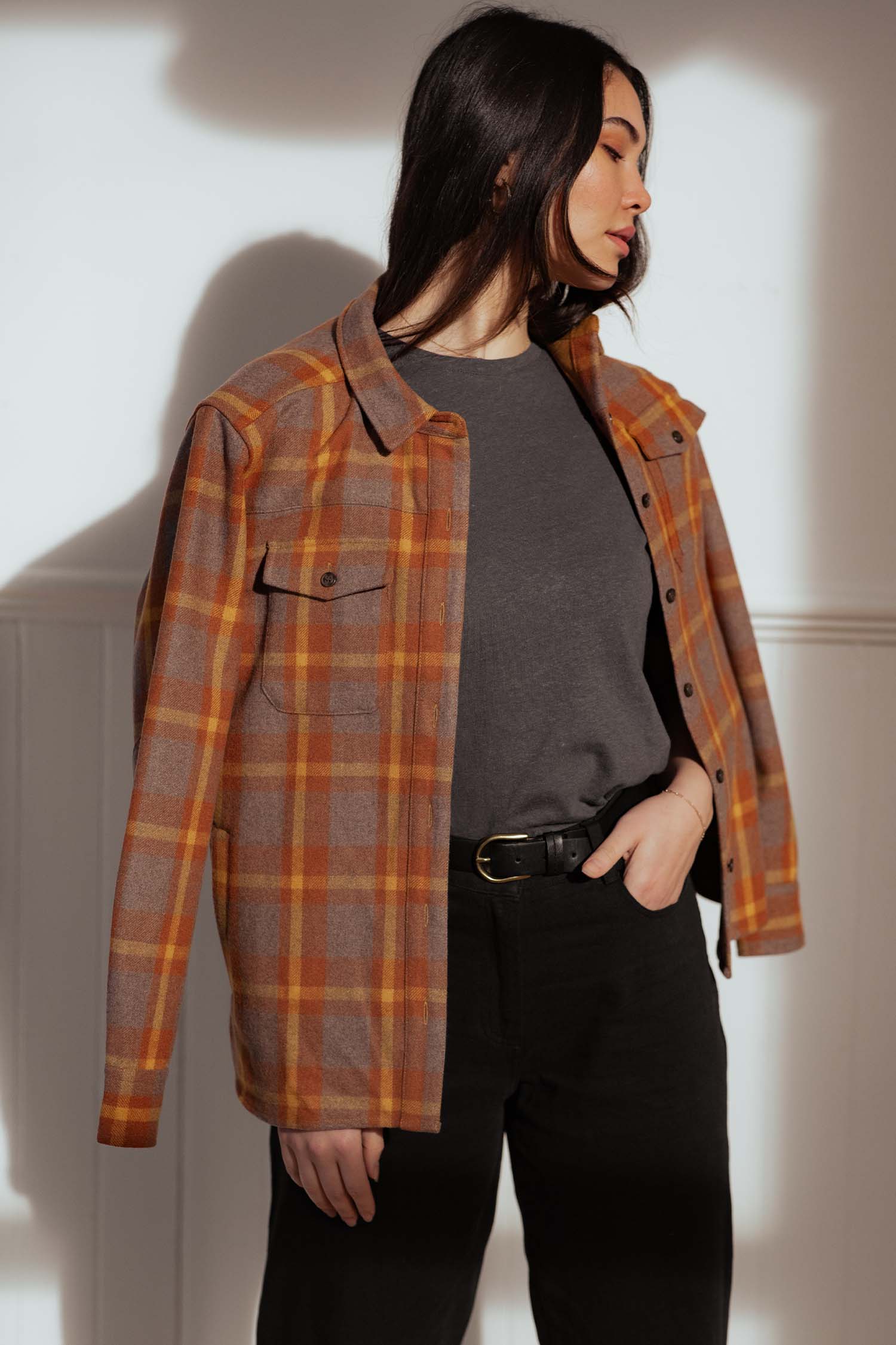 Harlow Shirt Jacket / Sunrise Plaid