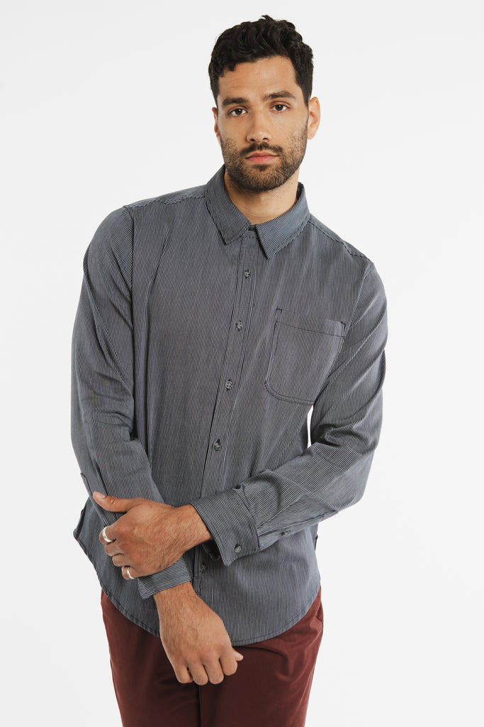 Jude Shirt / Navy Pinstripe